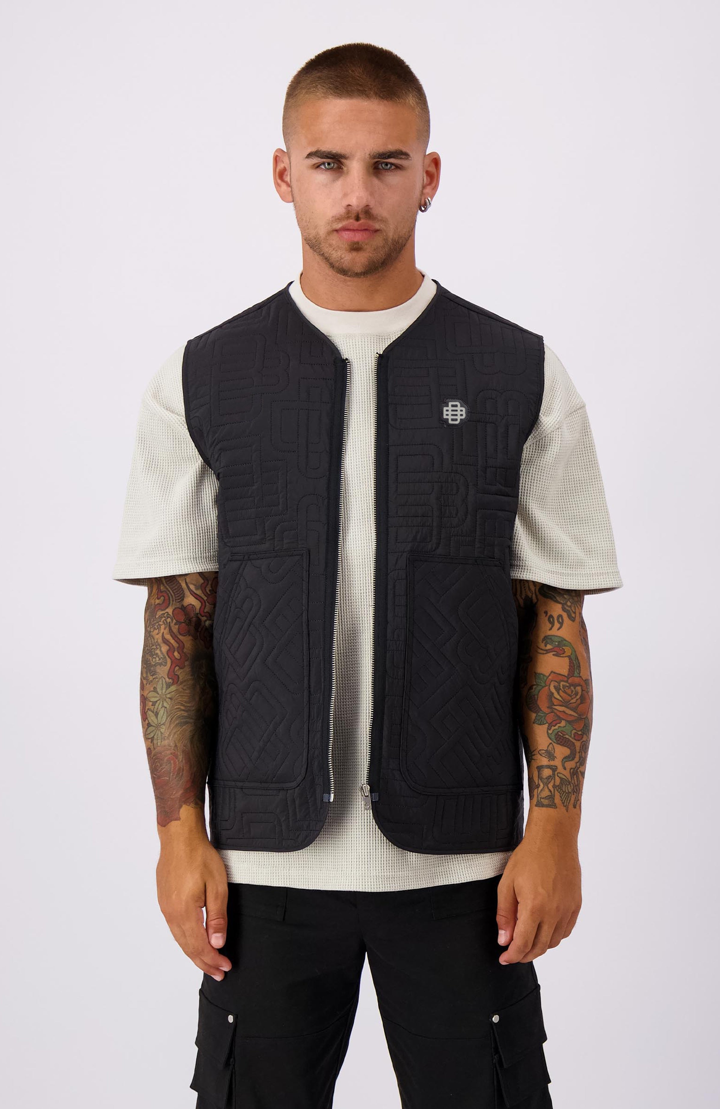 MONOGRAM QUILTED VEST | Schwarz