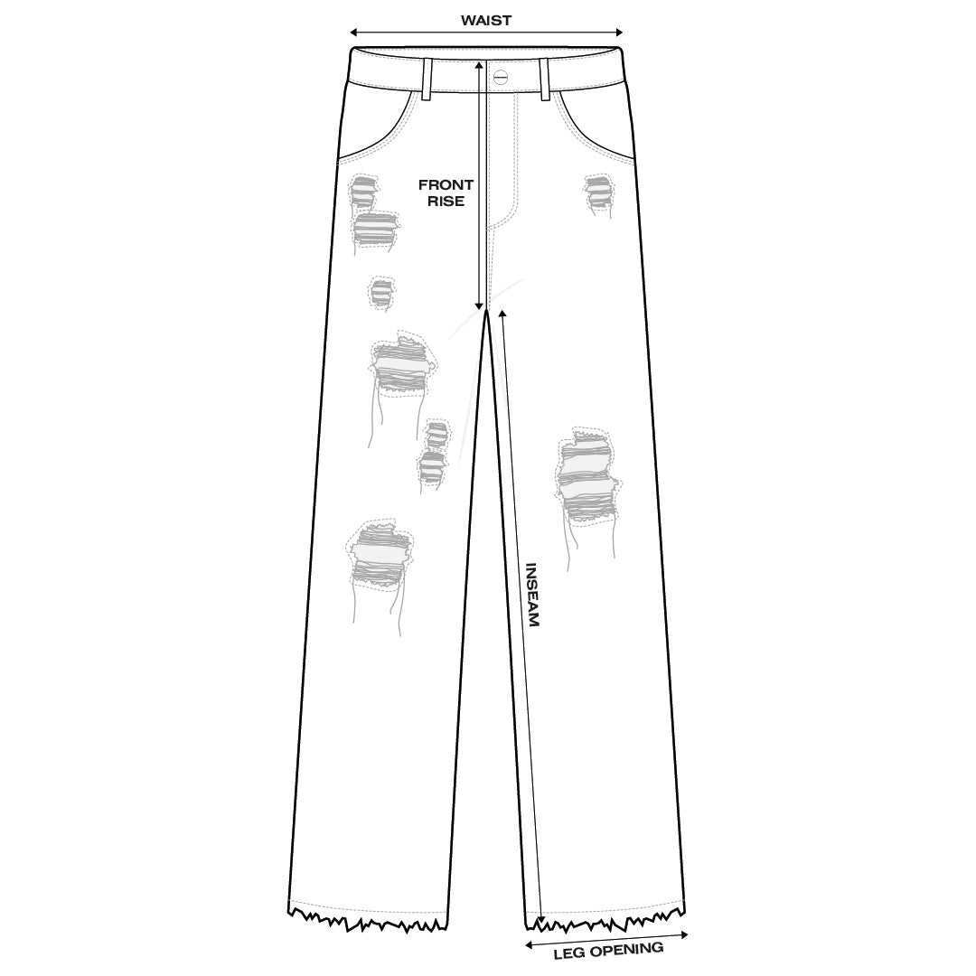 Locker sitzender Distressed Denim