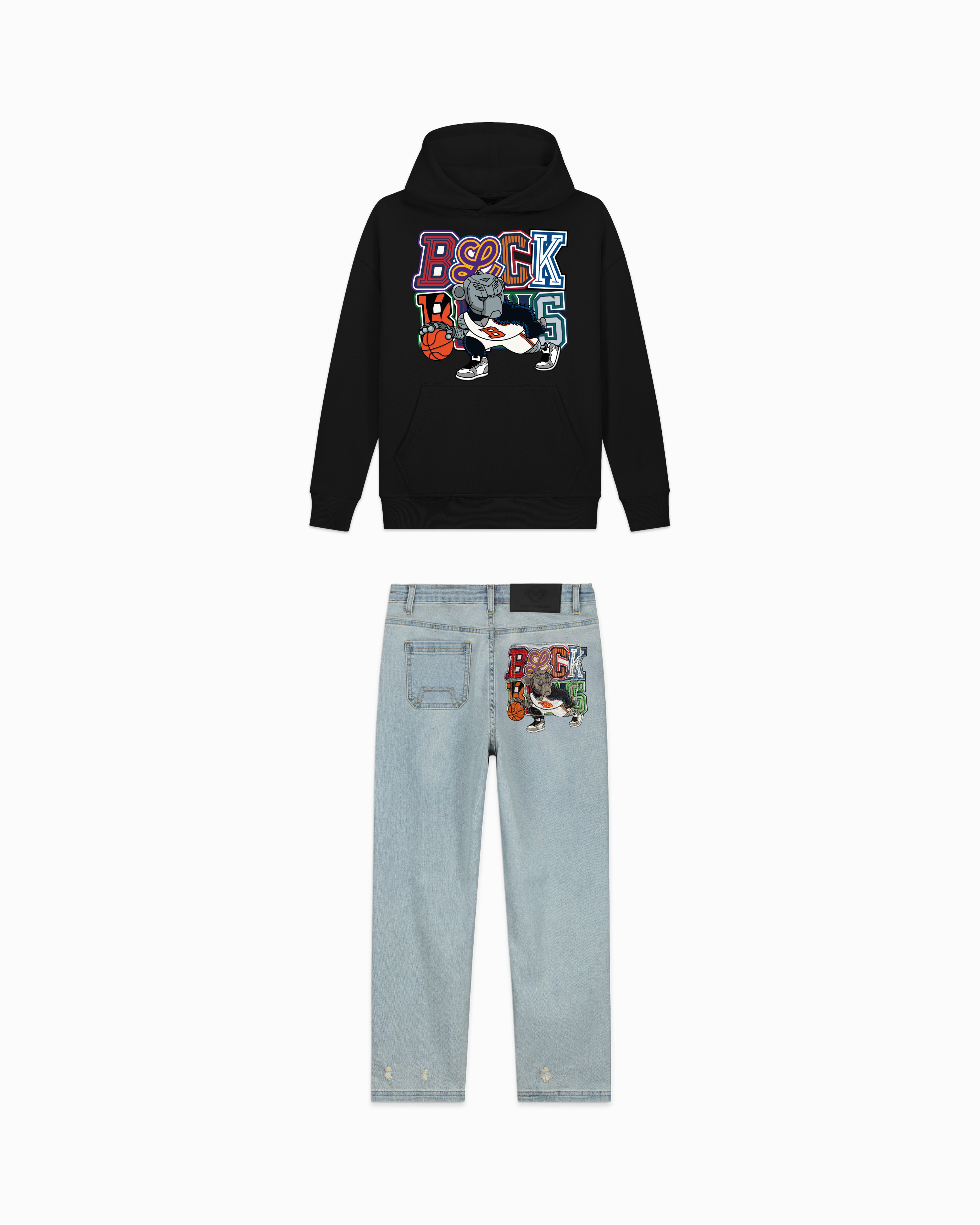 DRIBBLE HOODIE SET | SCHWARZ