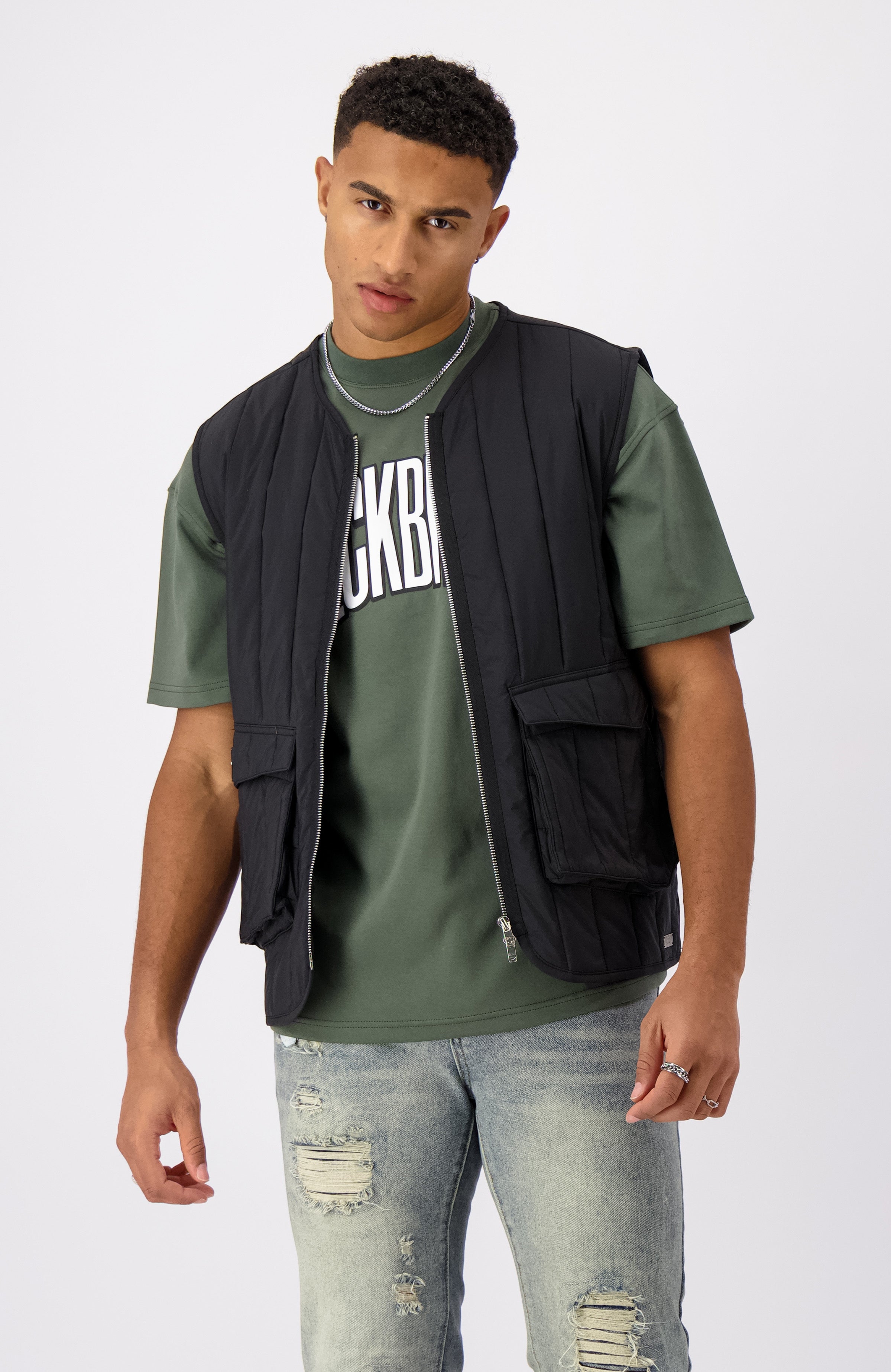 QUILTED VEST | Schwarz