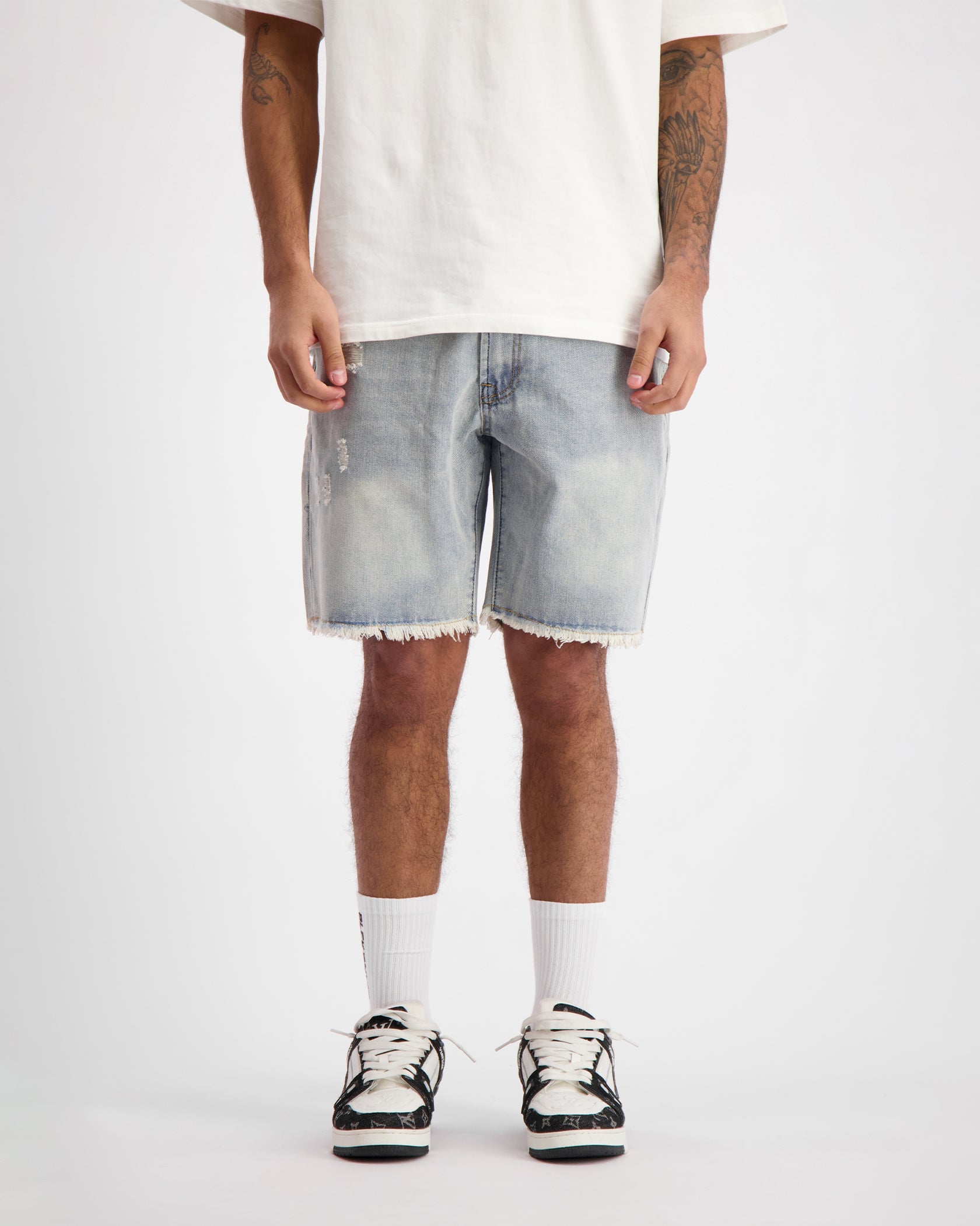 CUT OFF  DENIM SHORTS | Hellblau