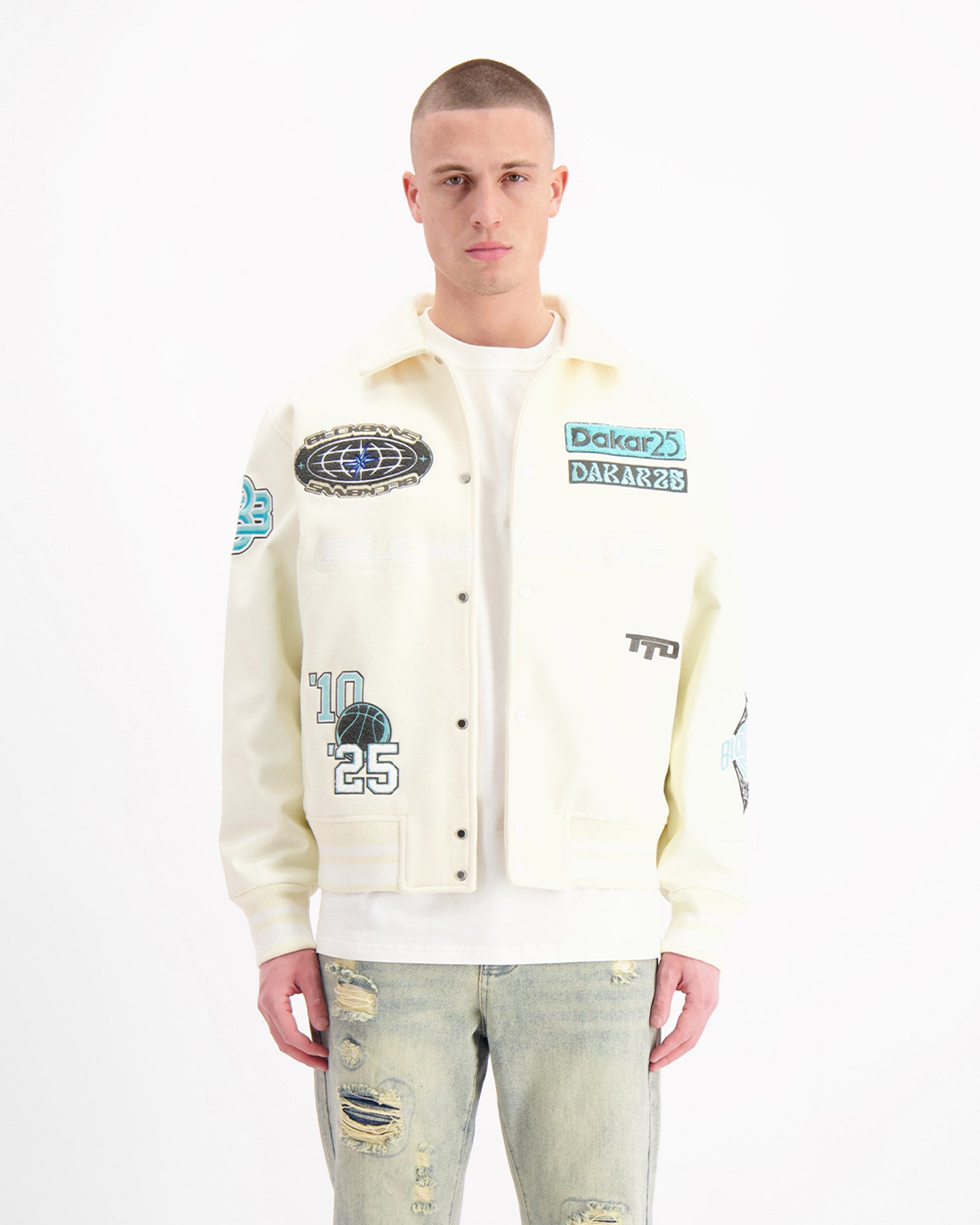 DESERT RACE VARSITY JACKET | Beige