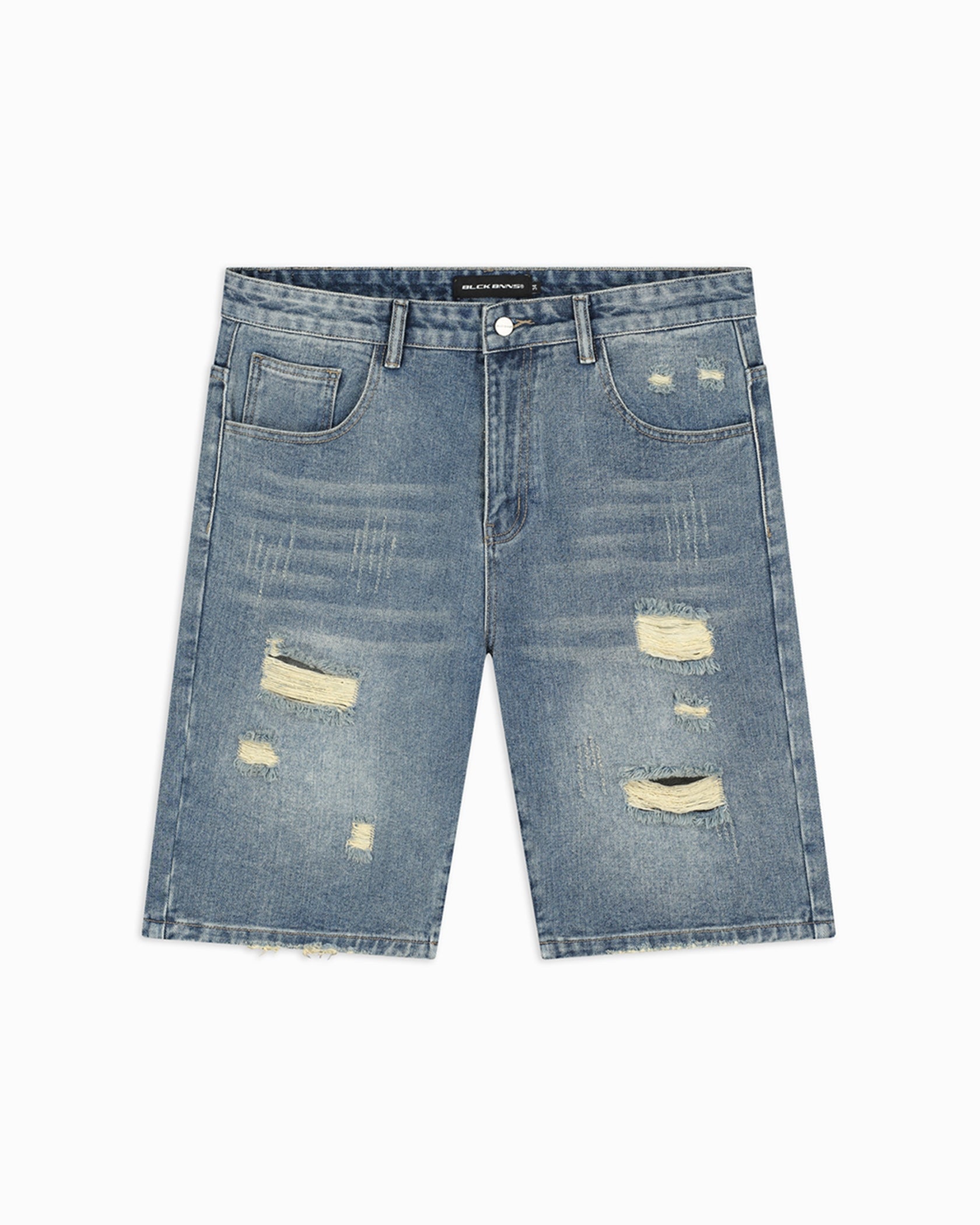 DISTRESSED DENIM SHORTS | Blau