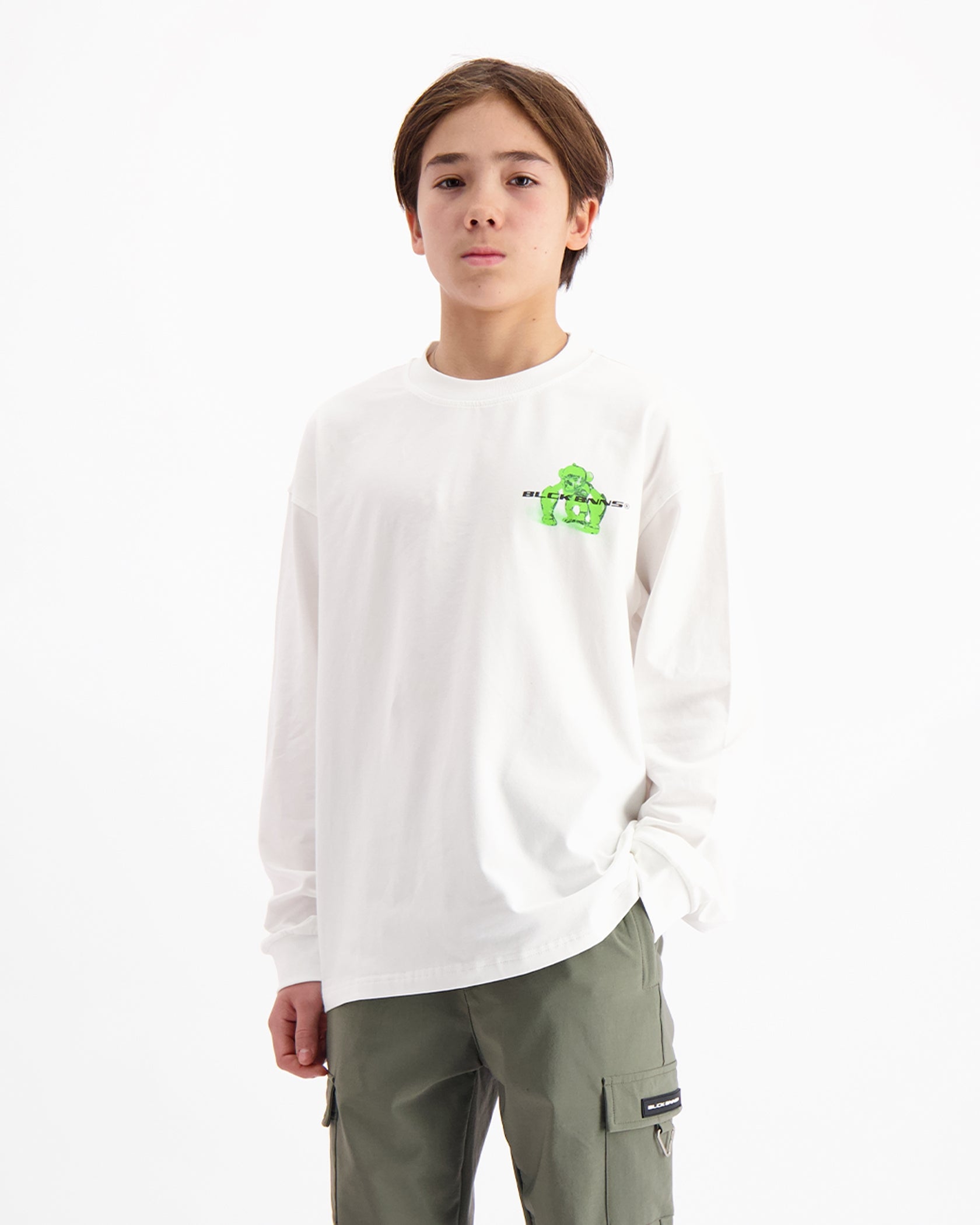 KIDS ACTION FIGURE LONGSLEEVE T-SHIRT | Weiß