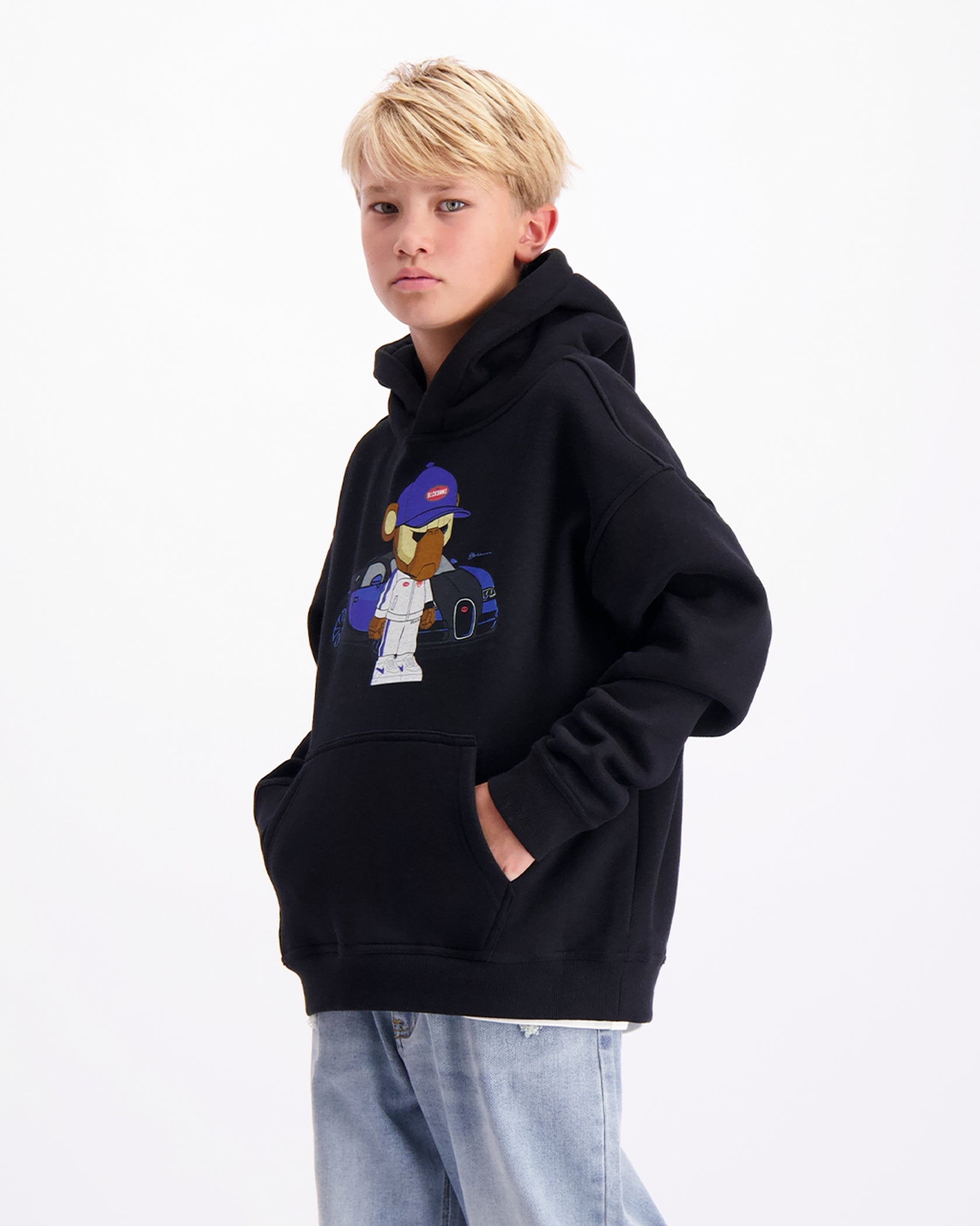 KIDS BBUGATTY HOODIE | Schwarz