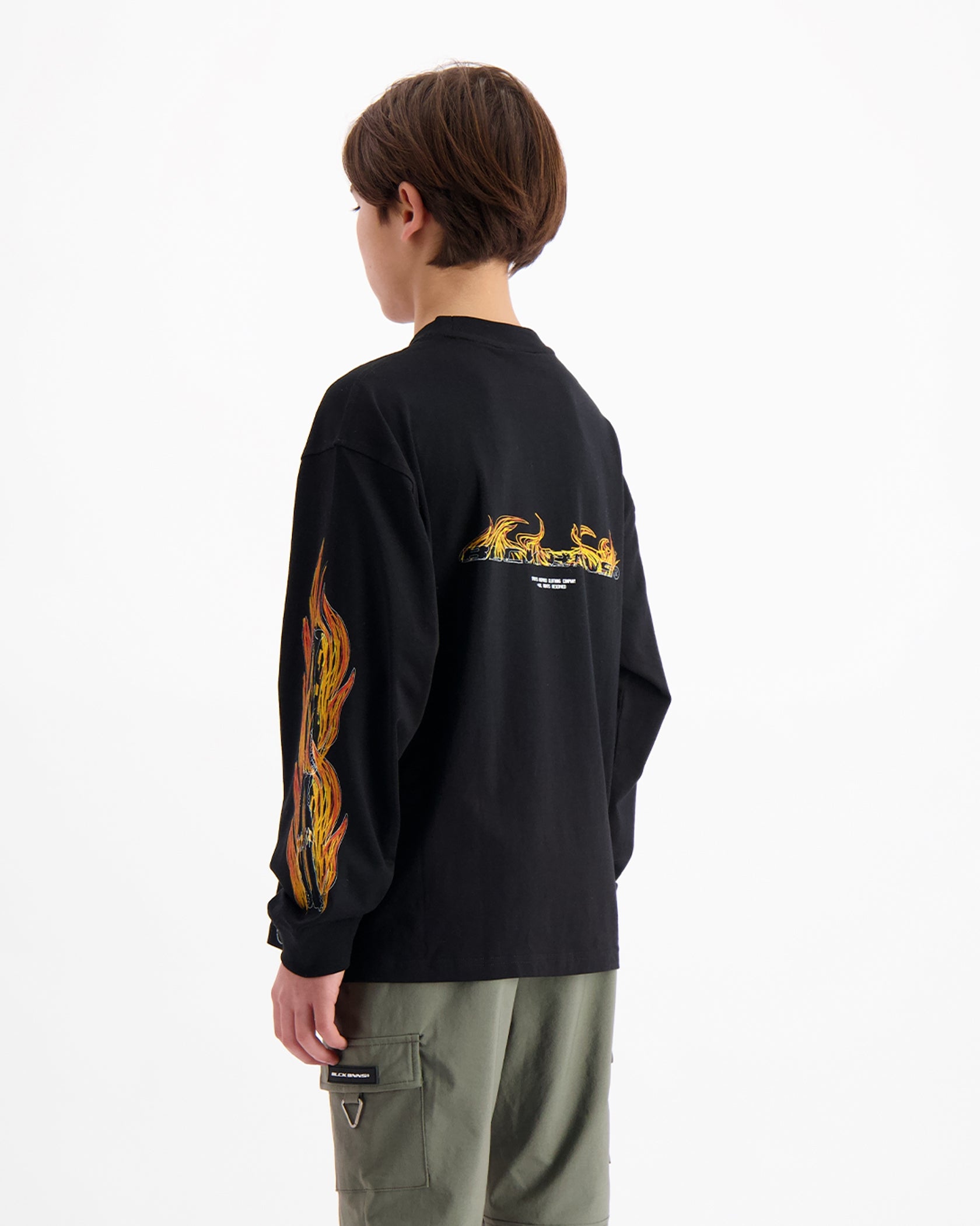 KIDS BLAZE LONGSLEEVE T-SHIRT | Schwarz