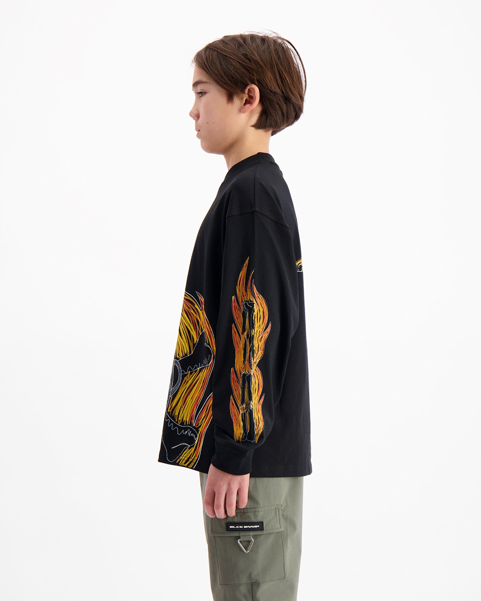 KIDS BLAZE LONGSLEEVE T-SHIRT | Schwarz