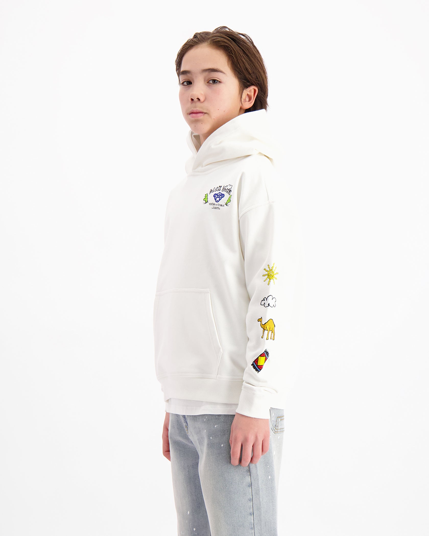 KIDS CRAYON HOODIE | Weiß