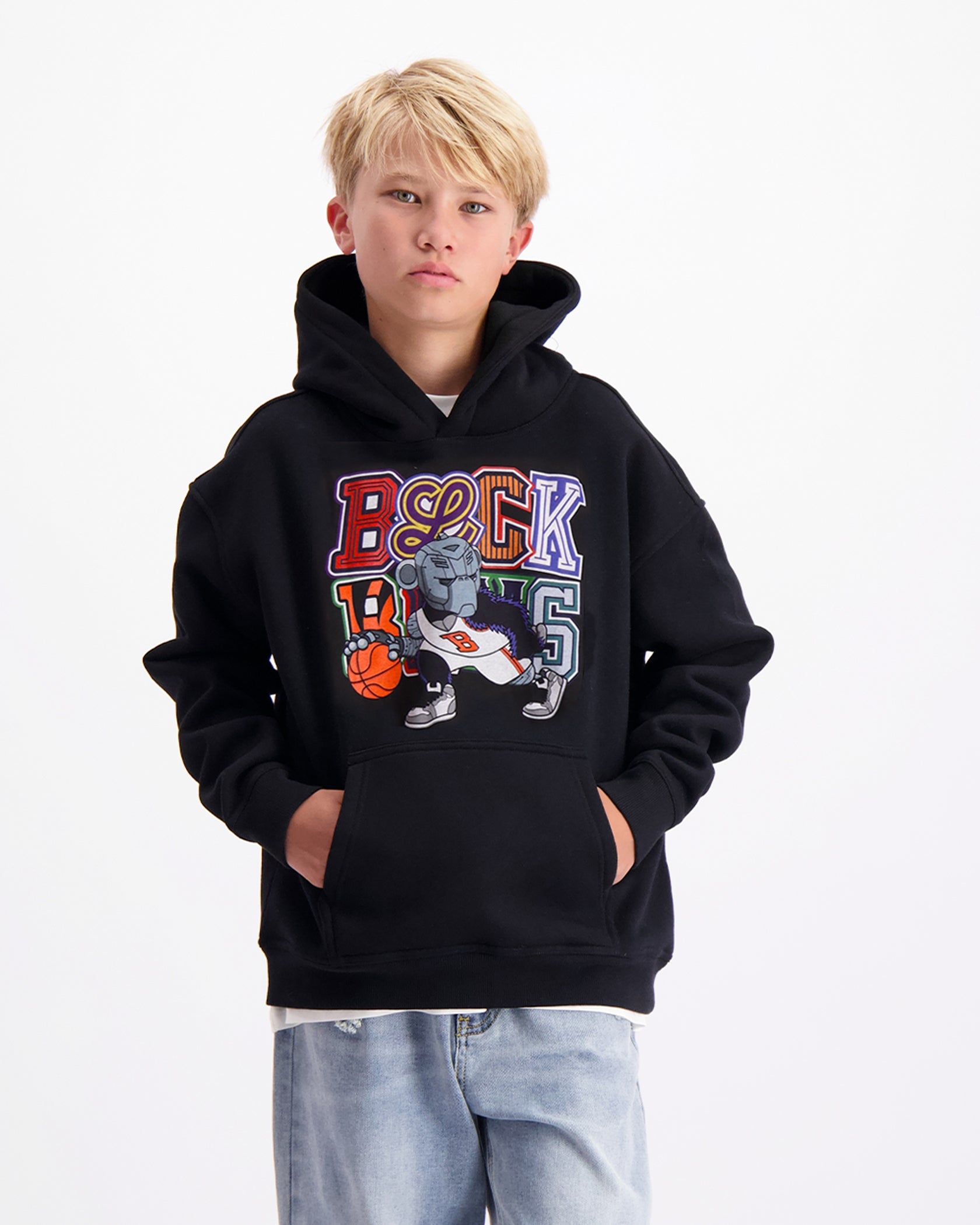 KIDS DRIBBLE HOODIE | Schwarz
