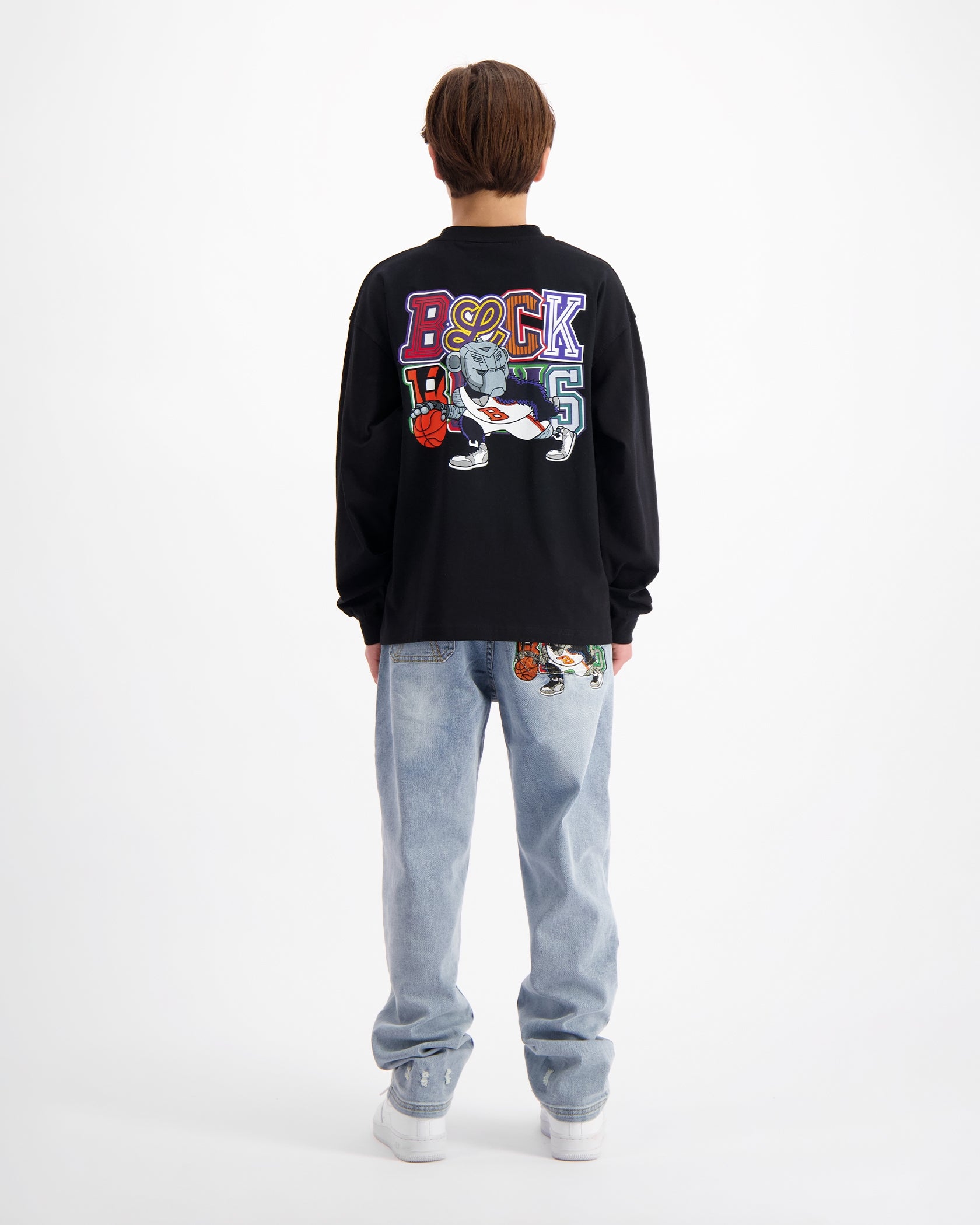KIDS DRIBBLE LONGSLEEVE T-SHIRT | Schwarz