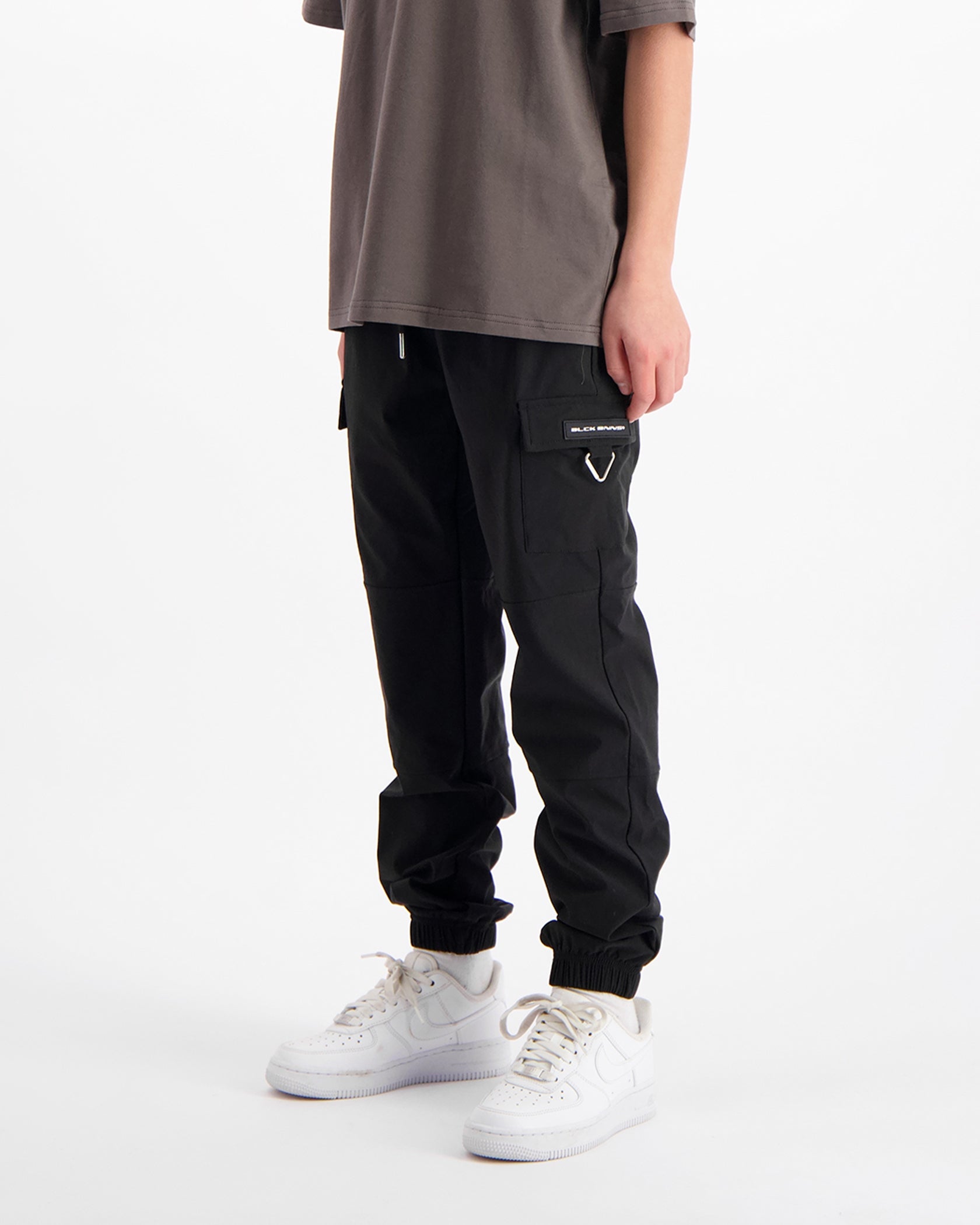 KIDS PLATE CARGO PANTS | Schwarz
