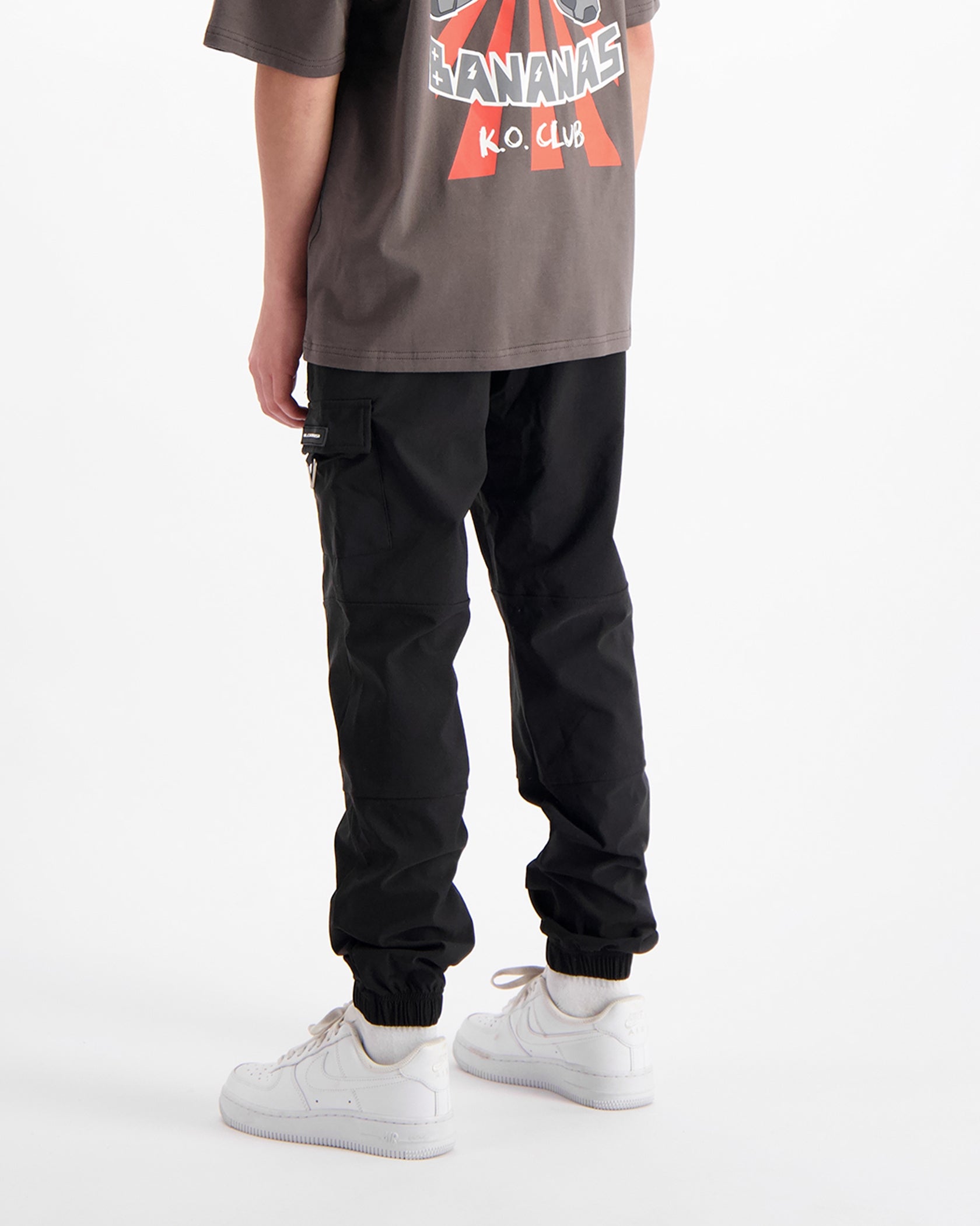 KIDS PLATE CARGO PANTS | Schwarz