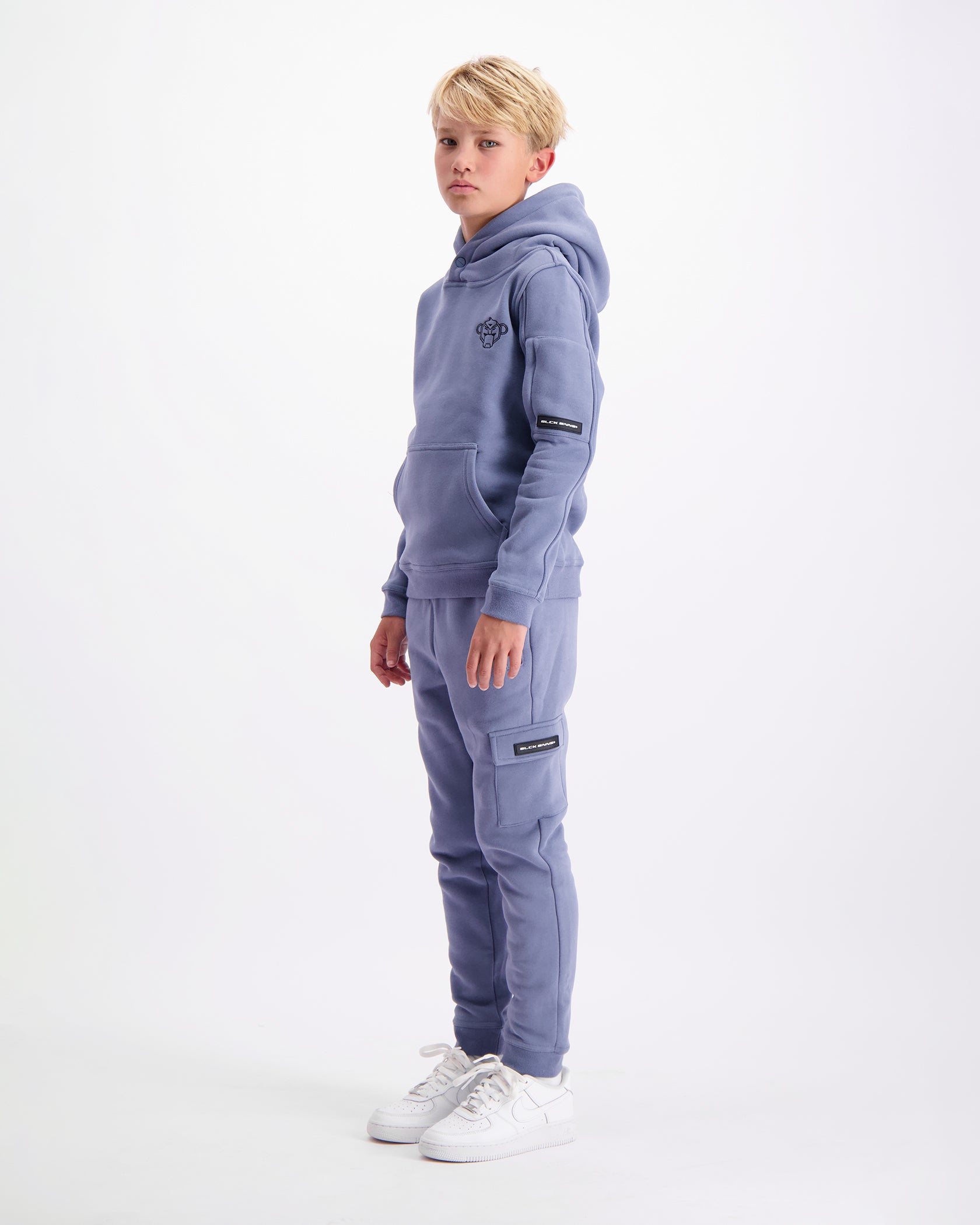 KIDS PLATE HOODIE SET | Blau