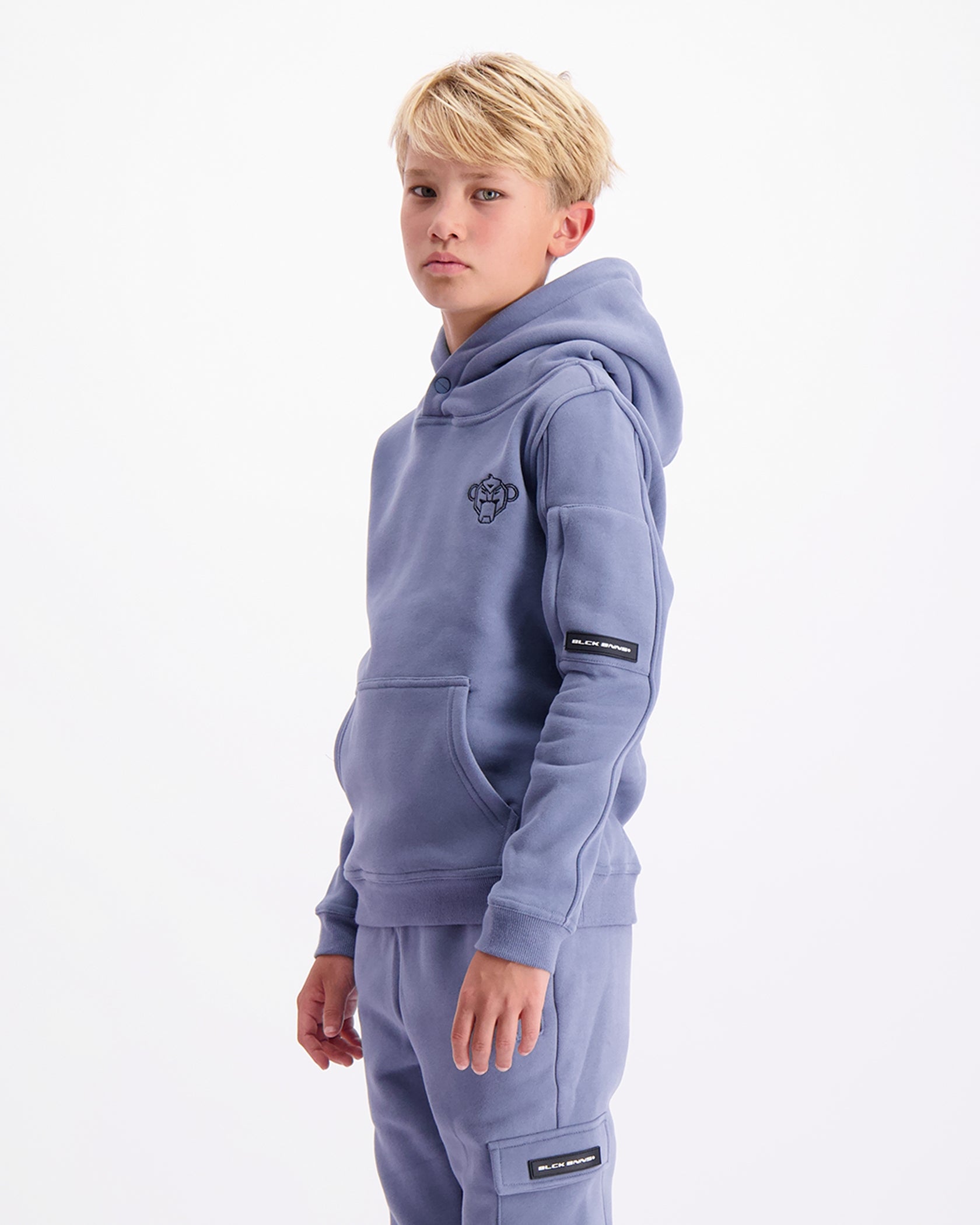 KIDS PLATE HOODIE | Blau