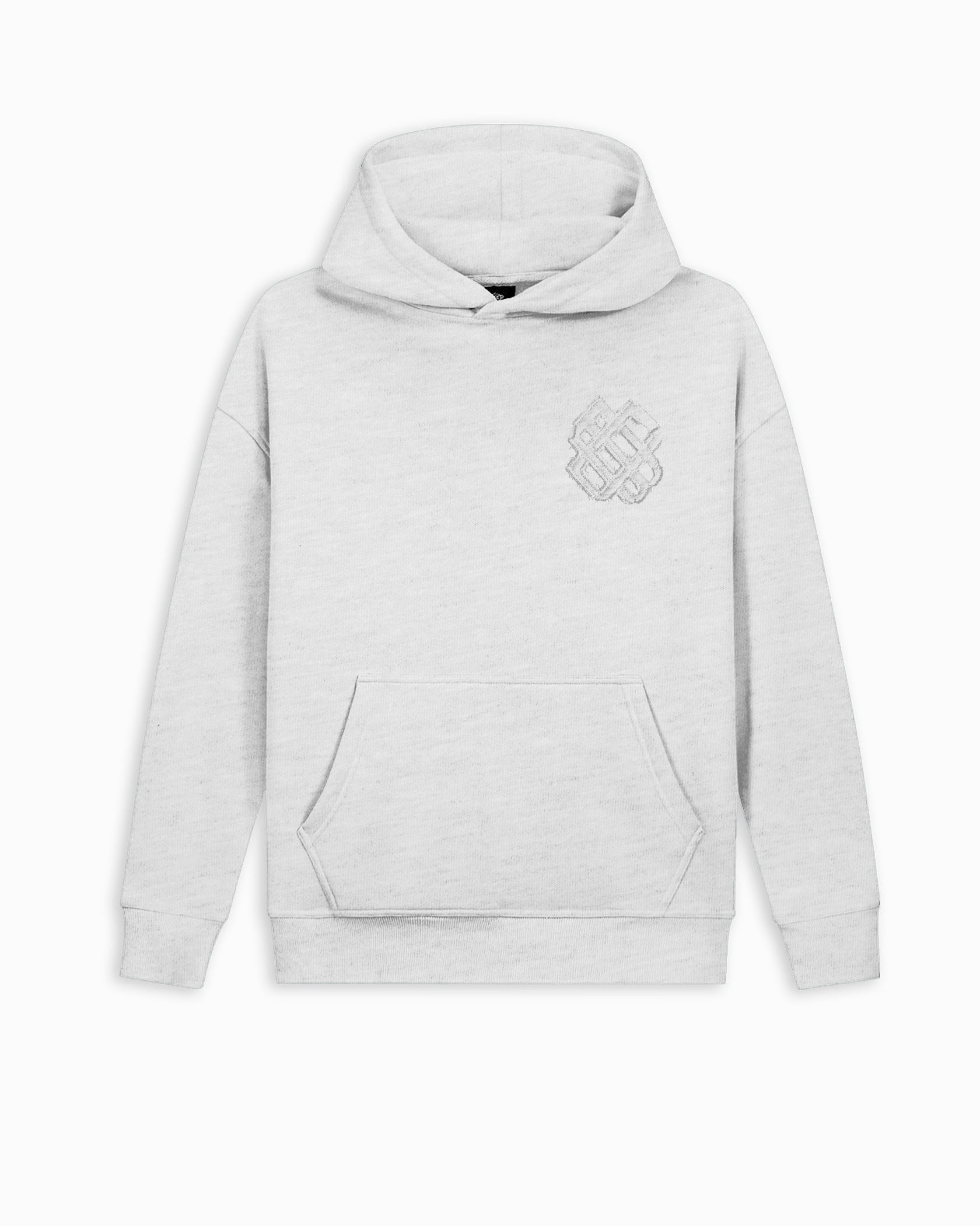 RIPPED MONOGRAM HOODIE | Grau