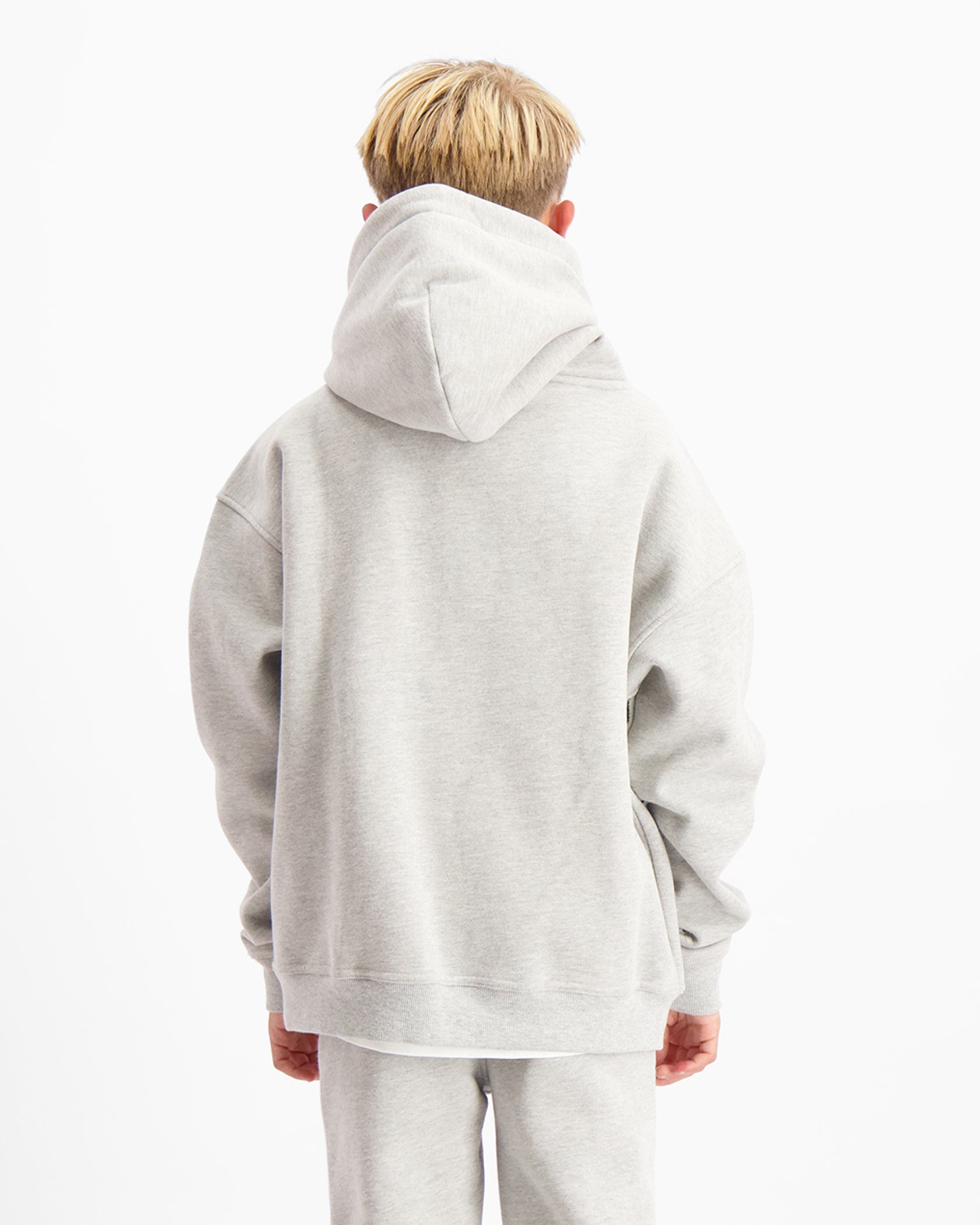 KIDS RIPPED MONOGRAM HOODIE | Grau