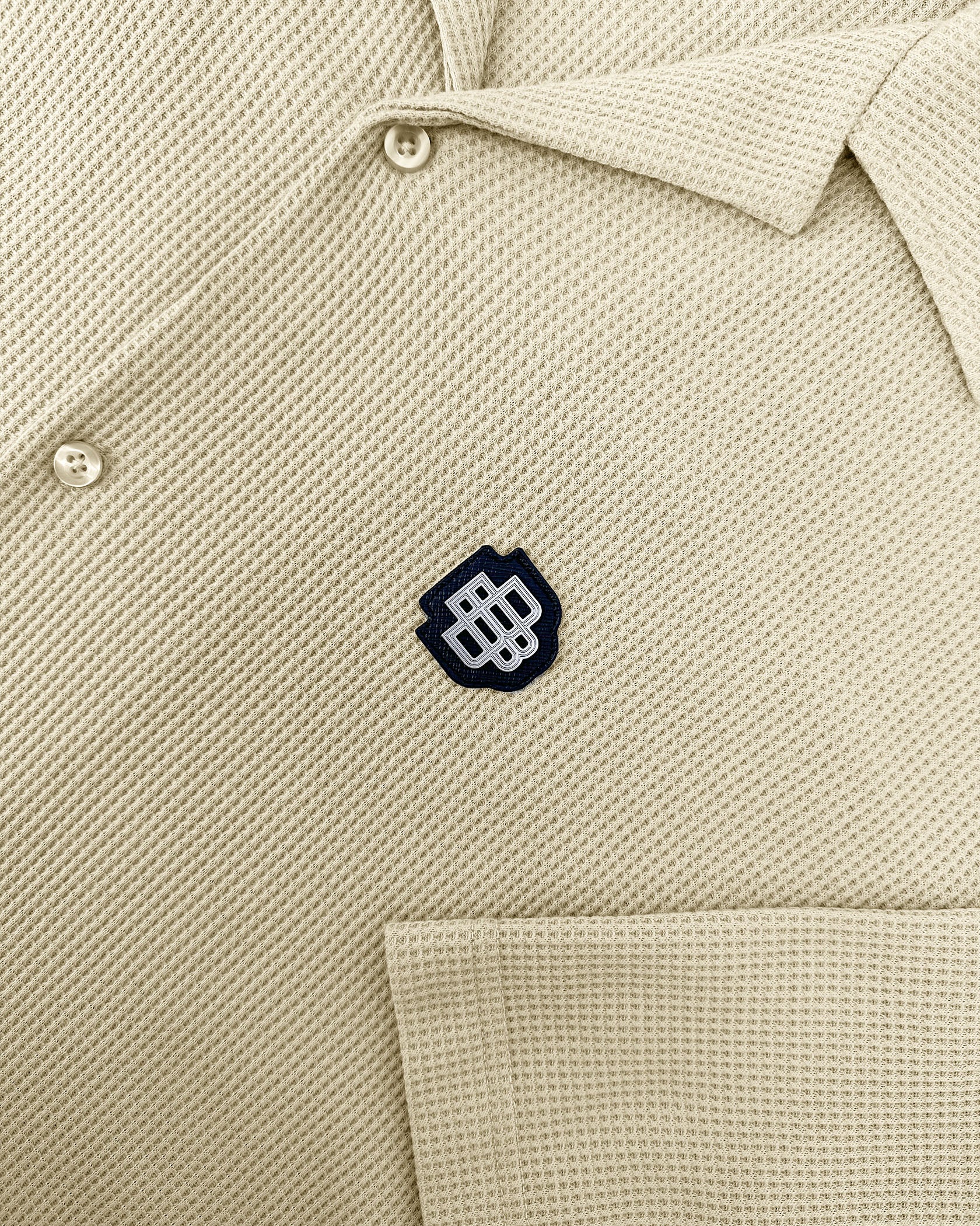MONOGRAM WAFFLE SHIRT | Beige