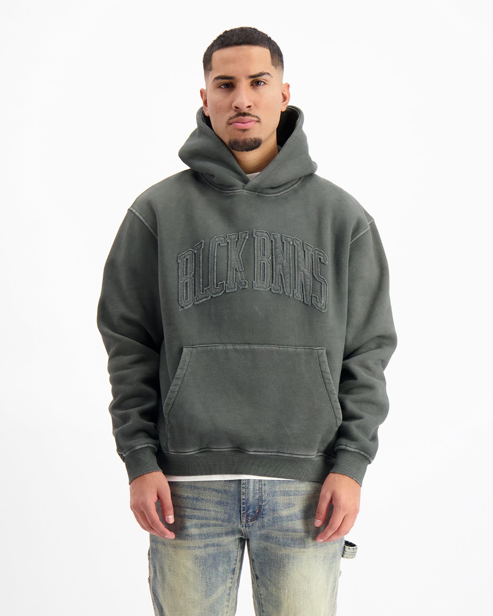 RIPPED ARCH HOODIE | Washed Black
