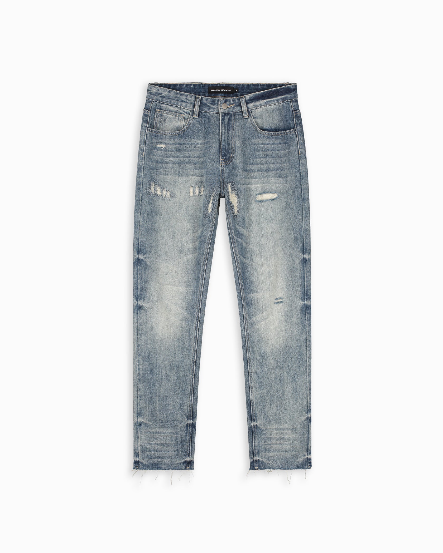 STRAIGHT STITCHED DENIM | Blau