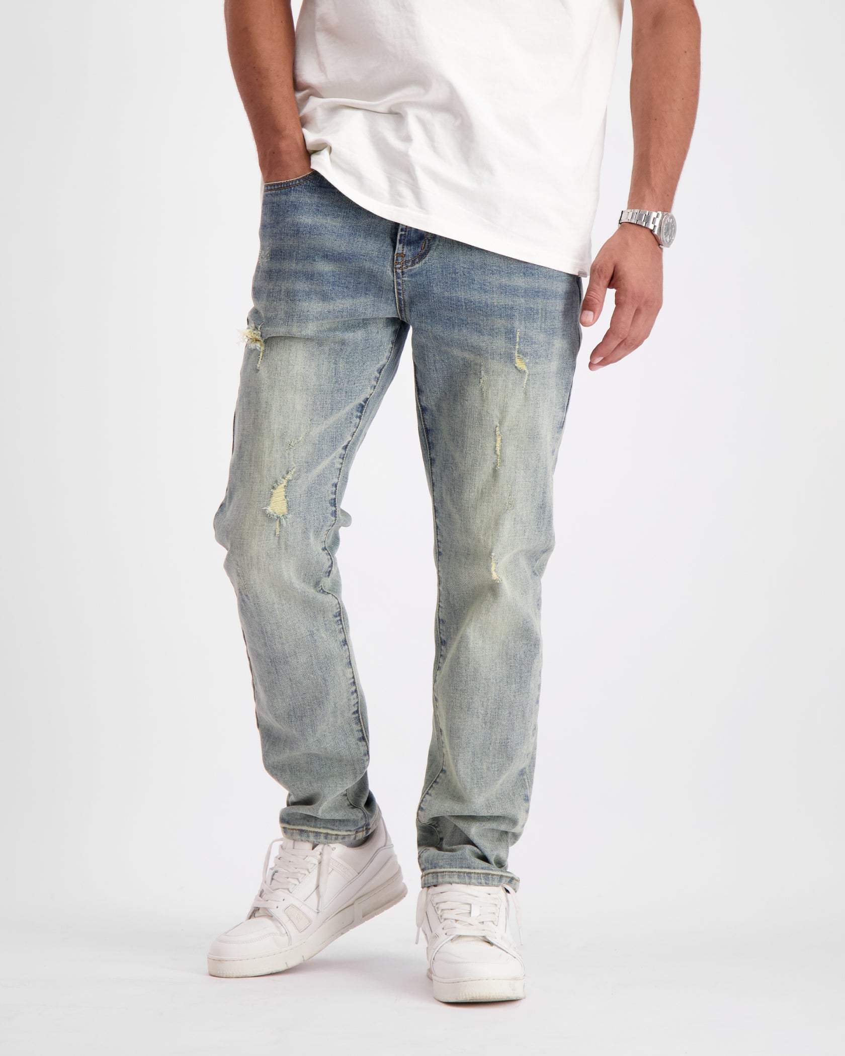 STRUCTURE SLIM DENIM | Blau