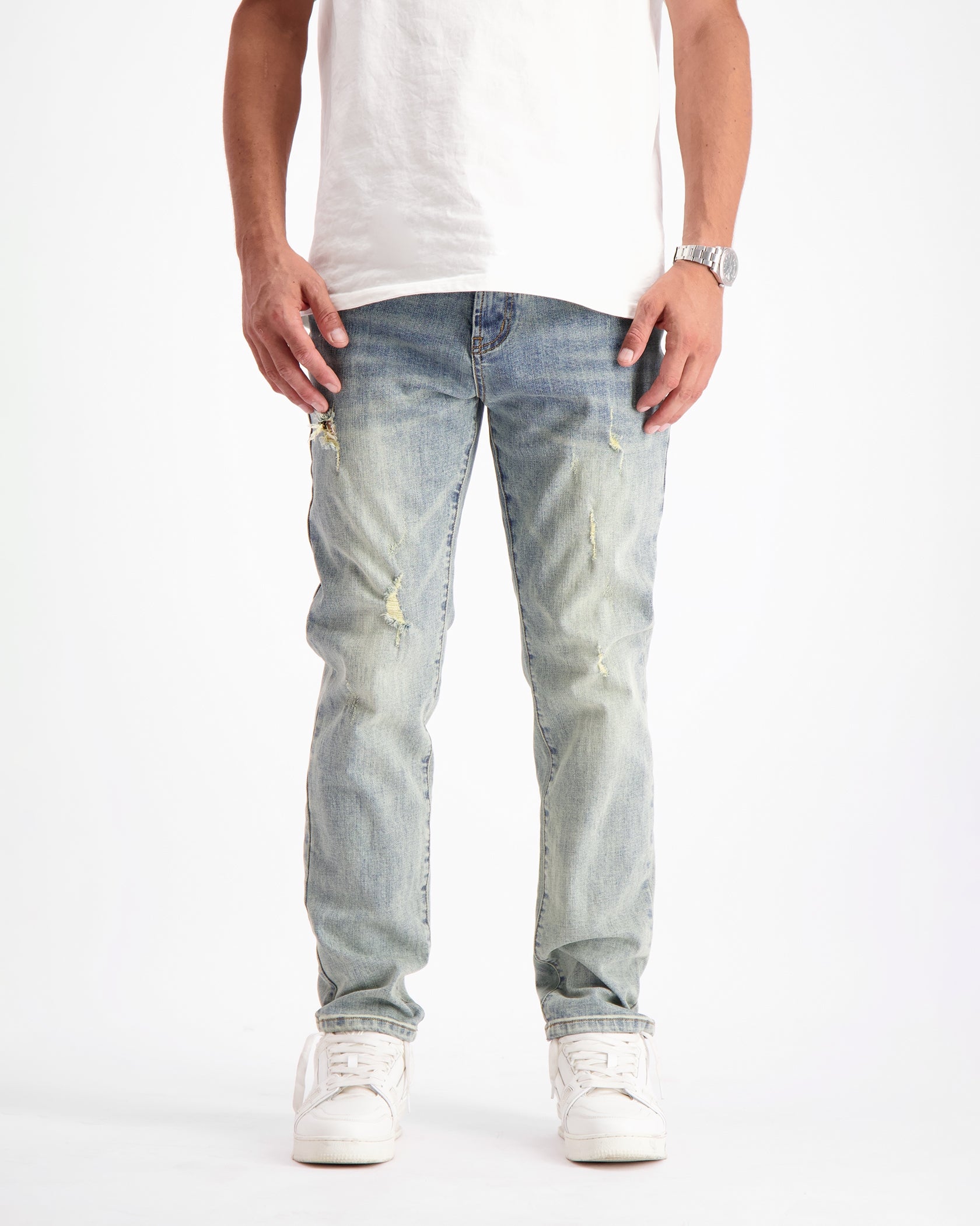 STRUCTURE SLIM DENIM | Blau