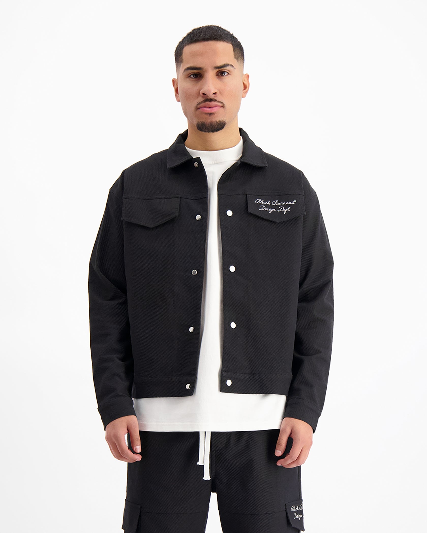 TWILL RIPPED JACKET | Schwarz