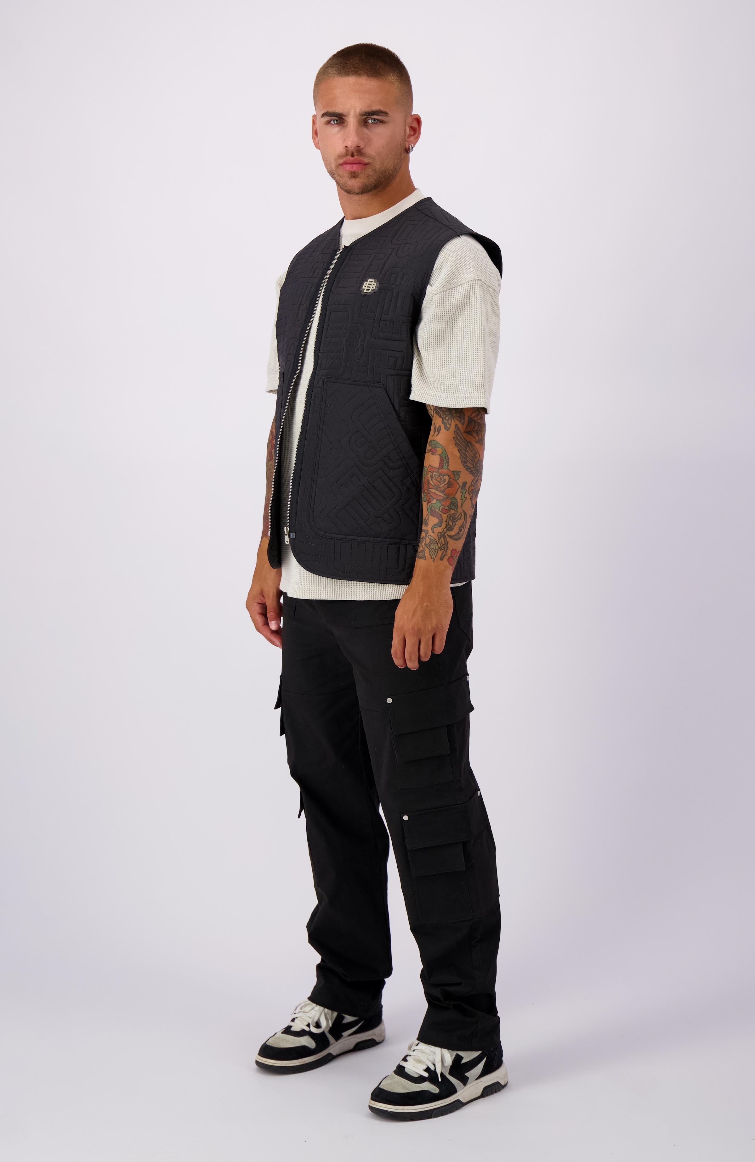 MONOGRAM QUILTED VEST | Schwarz