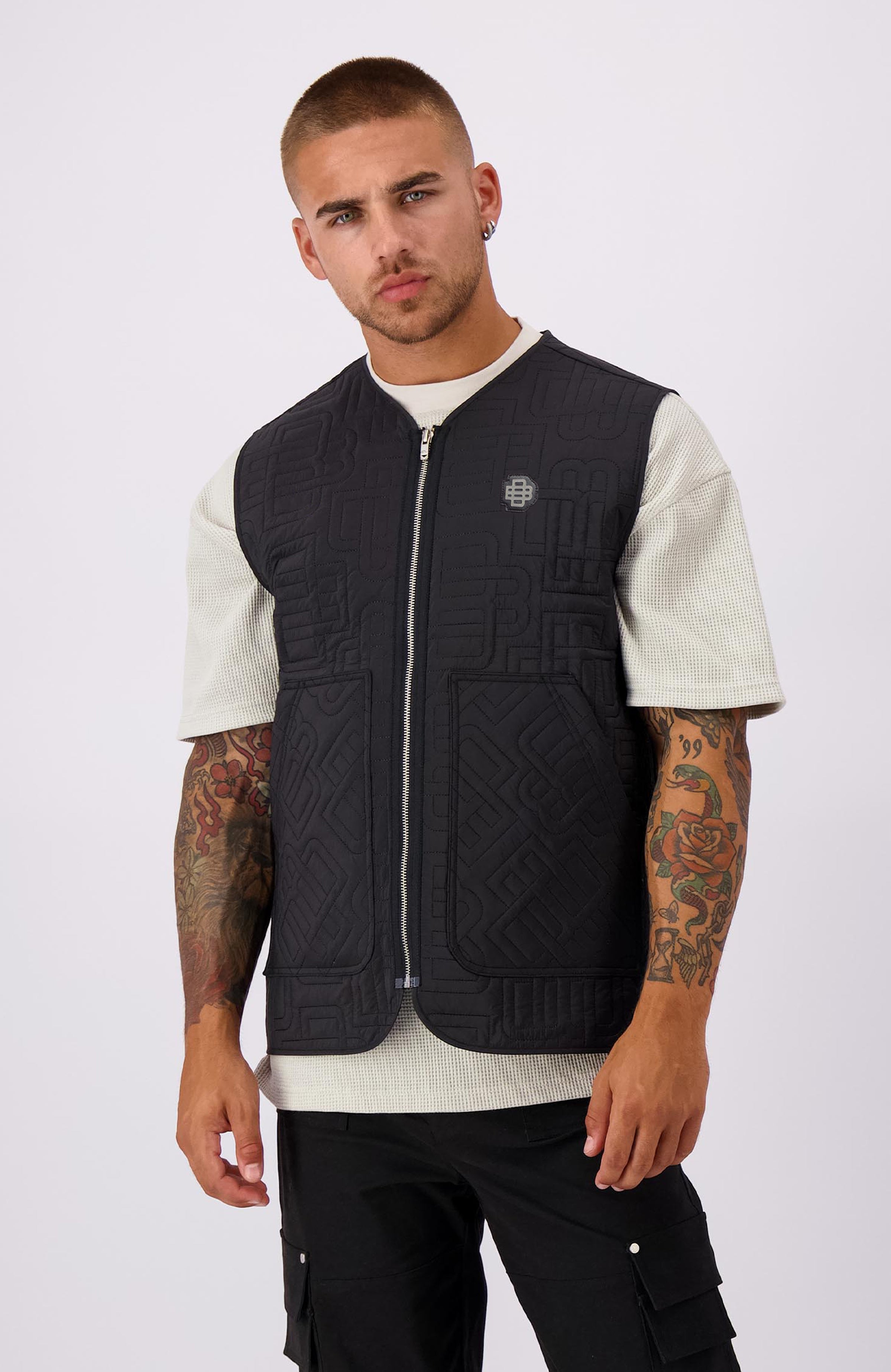 MONOGRAM QUILTED VEST | Schwarz