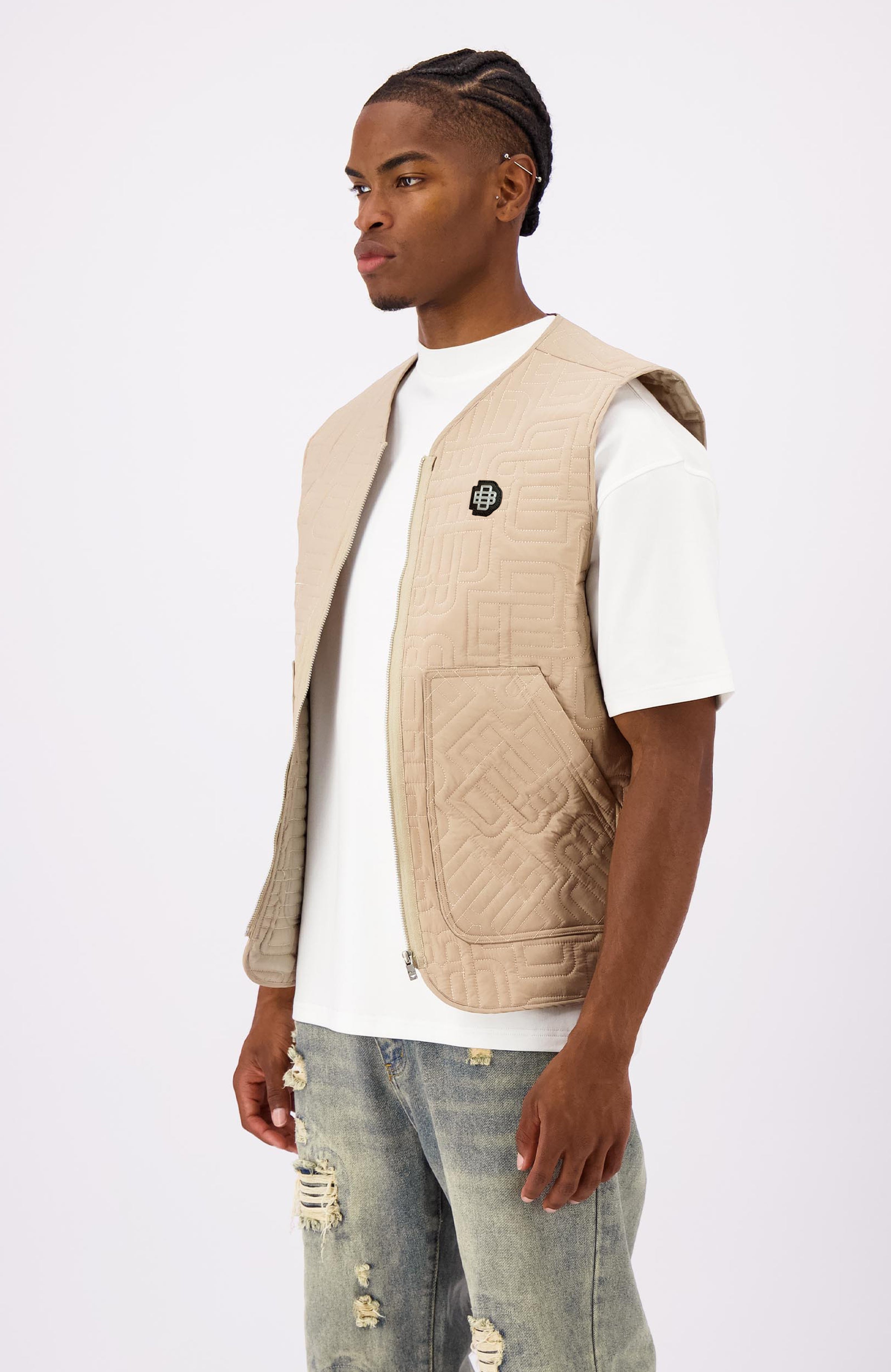 MONOGRAM QUILTED VEST | Braun