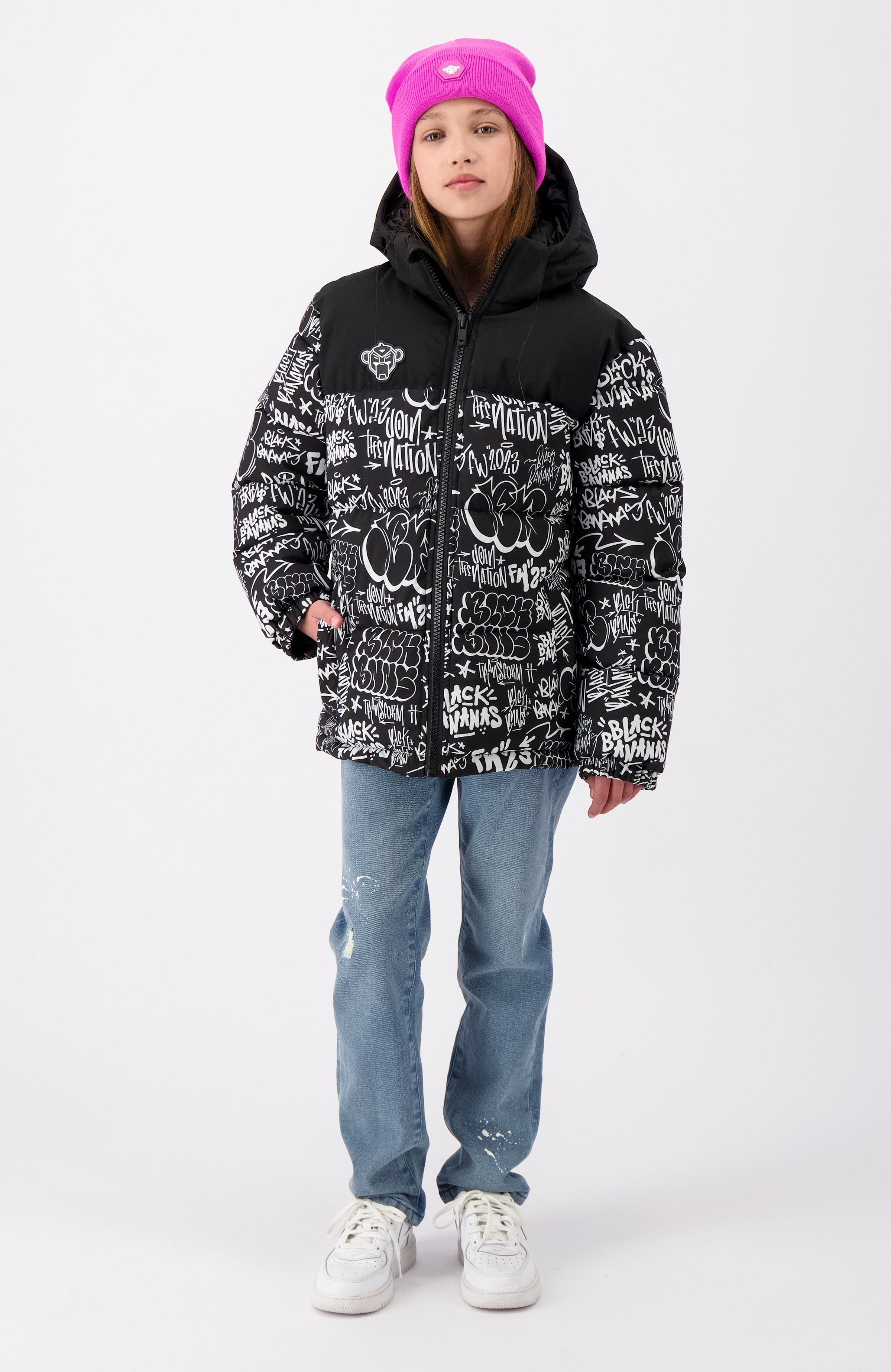 JR TAG PUFFER JACKET | Schwarz