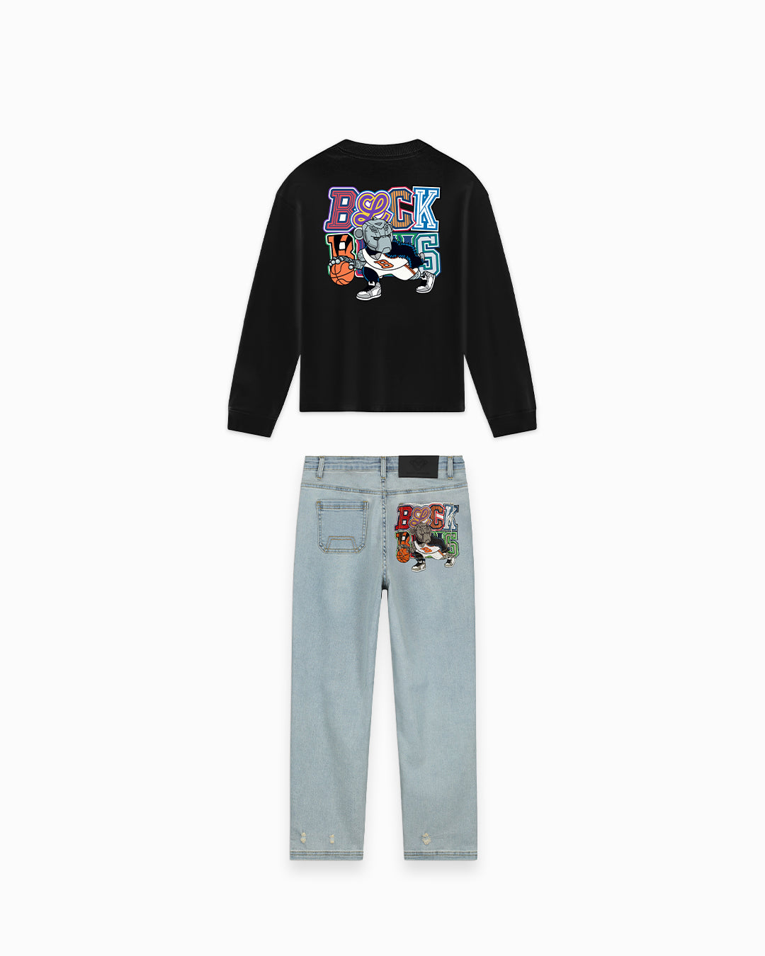 KIDS DRIBBLE LONGSLEEVE SET | Schwarz