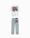 KIDS DRIBBLE T-SHIRT SET | Weiß