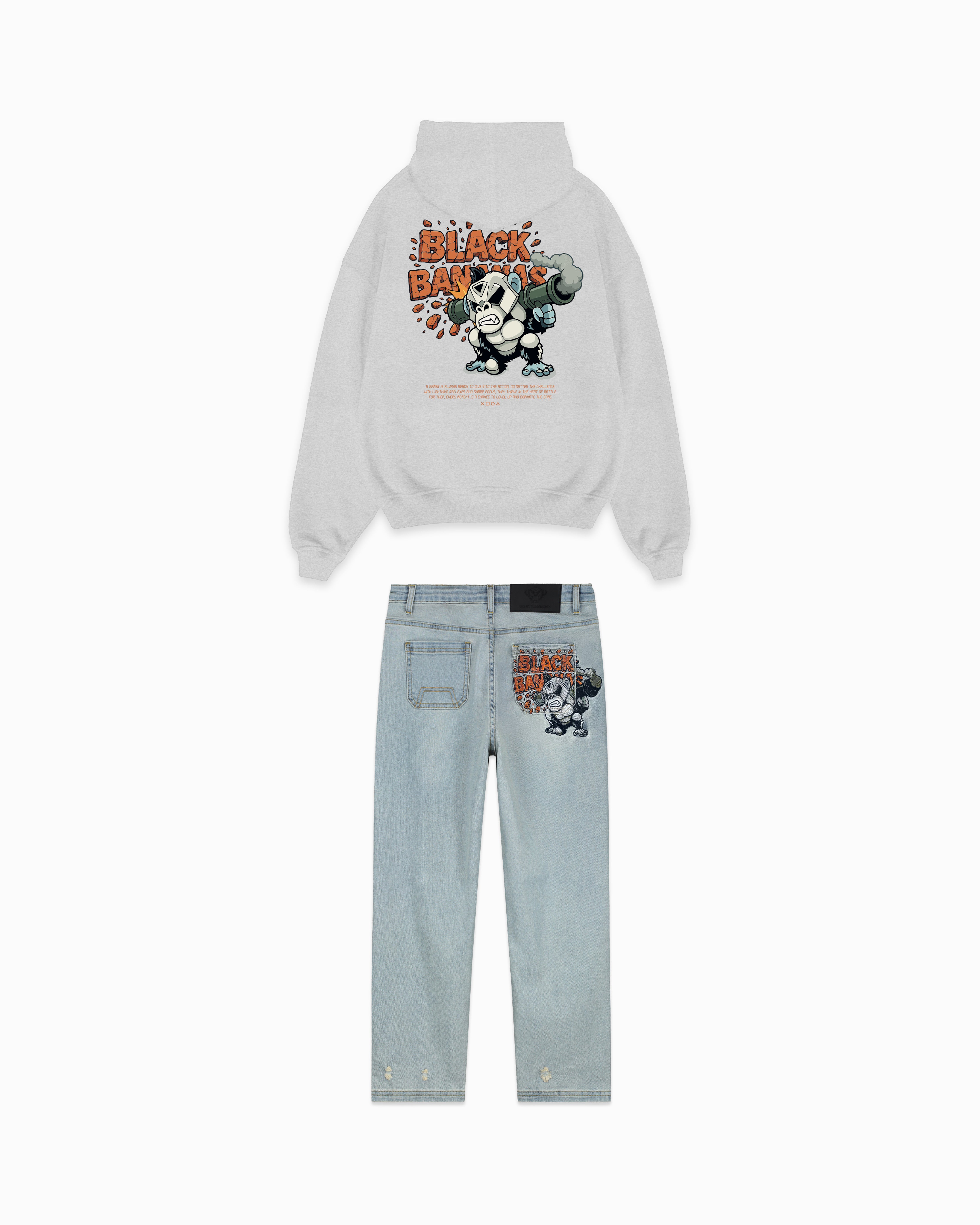 KINDER EXPLODE HOODIE SET | MELANGE GRAU