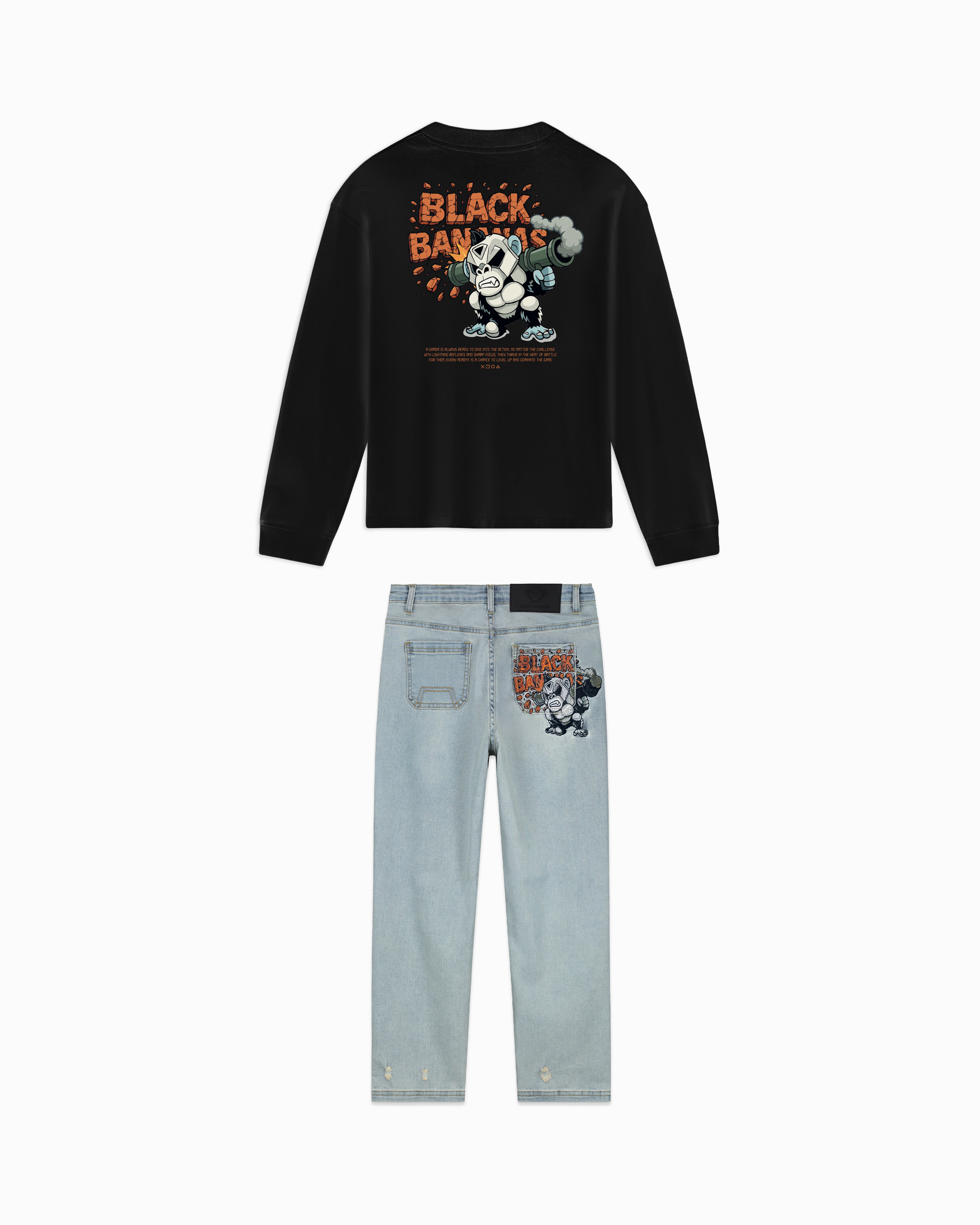 KINDER EXPLODE LONGSLEEVE SET | SCHWARZ