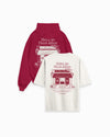 2ER-PACK - LES FLEURS T-SHIRT & HOODIE | ROT