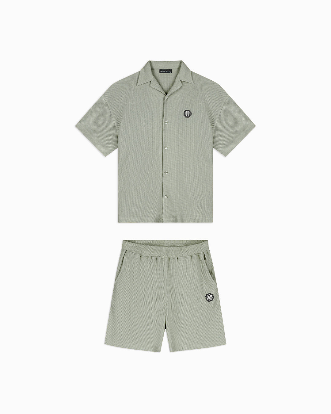 MONOGRAM WAFFLE SHIRT SET | Grün