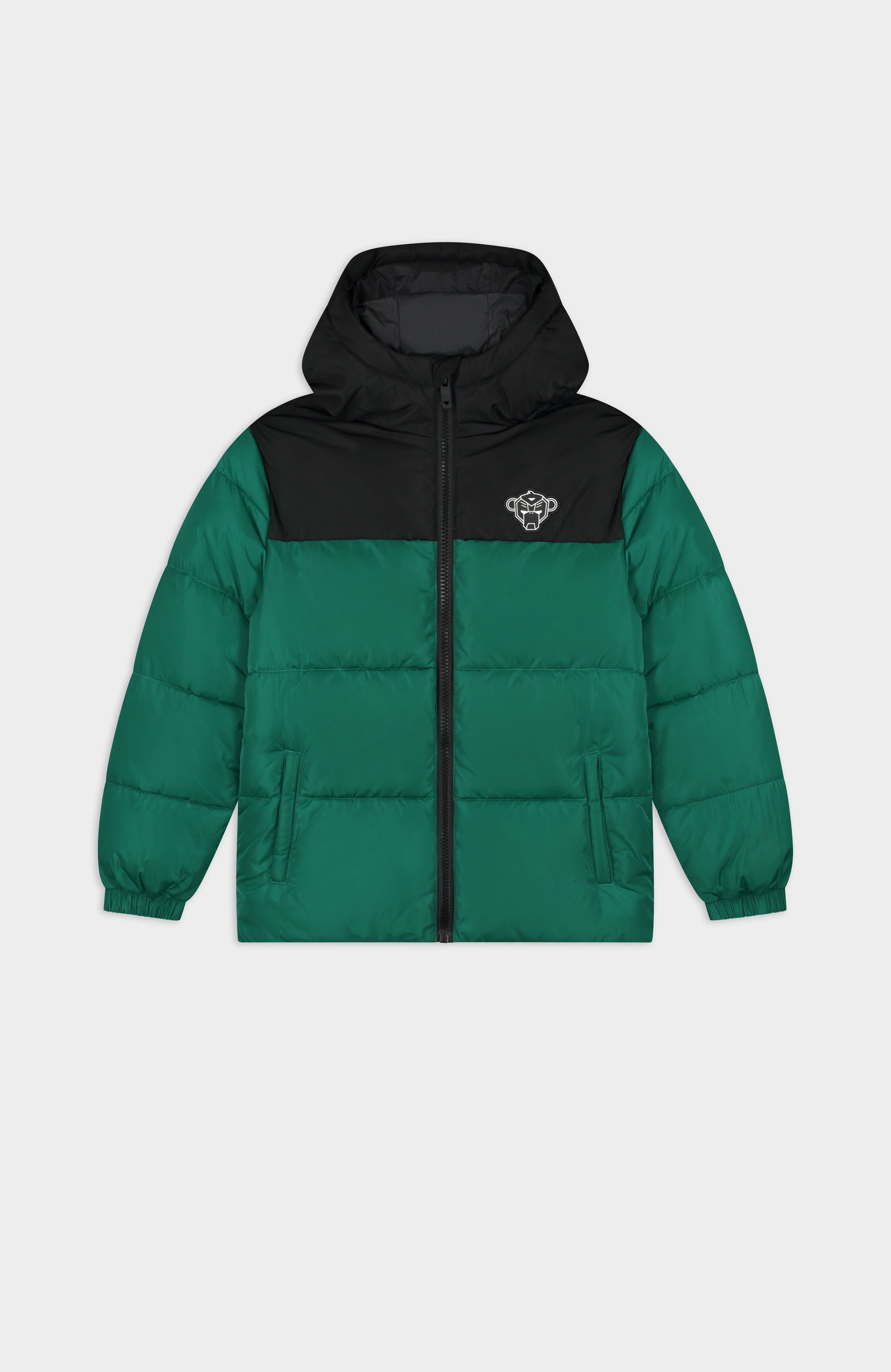 Black and green puffer jacket online