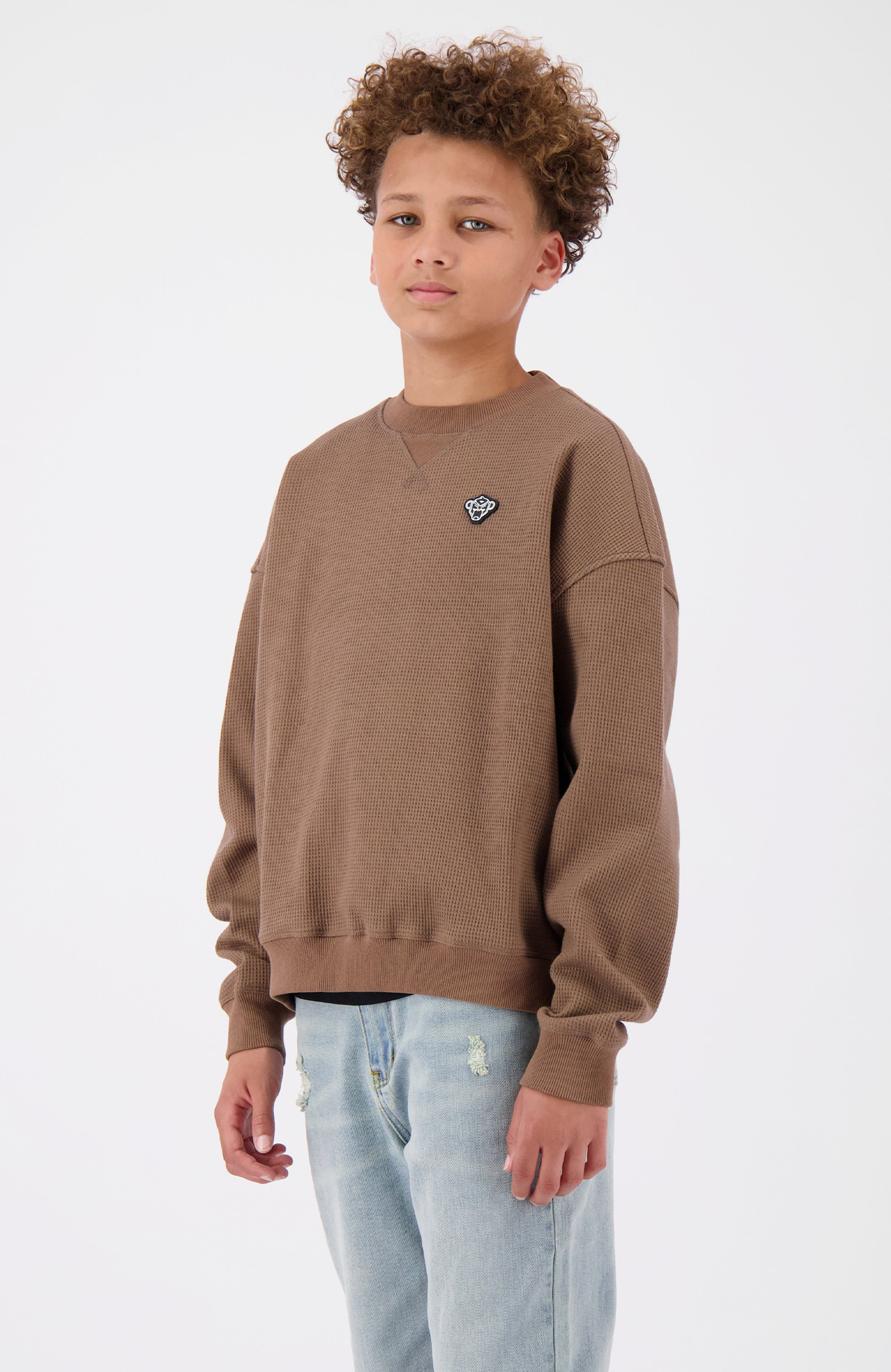 JR. WAFFLE CREWNECK | Taupe