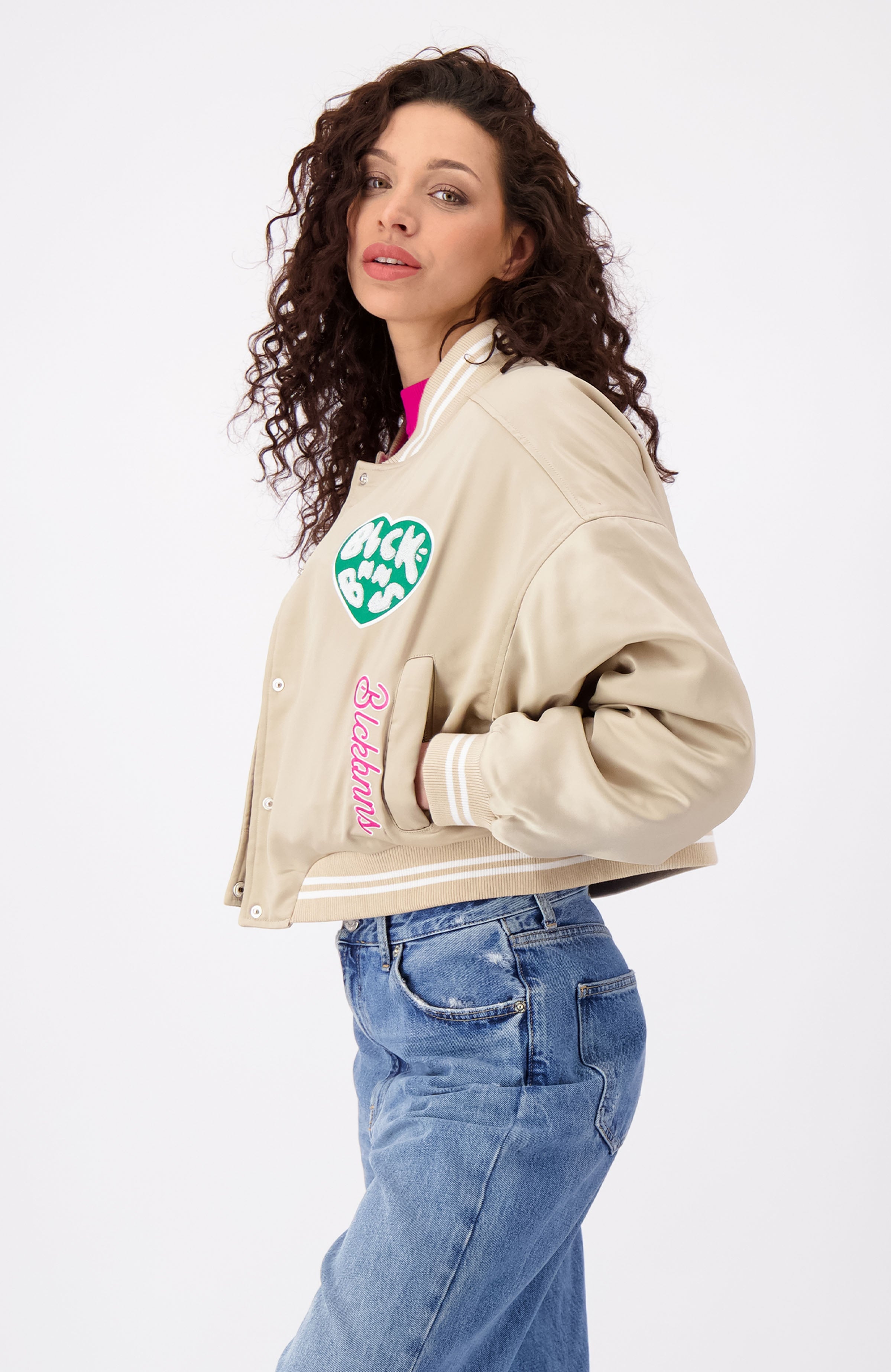 MONOGRAM BOMBER JACKET | Sand