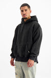 BLANK WASHED HOODIE | Schwarz