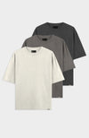 3ER PACK - LEERES GEWASCHENES T-SHIRT