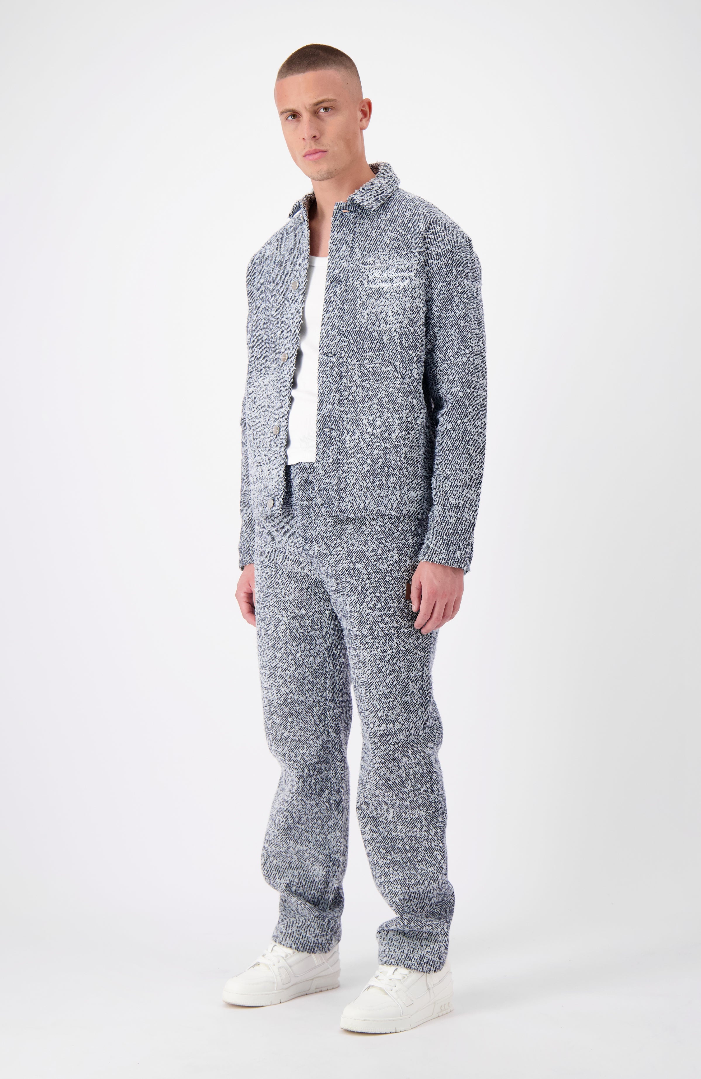 BOUCLE CARPENTER JACKET | Blau