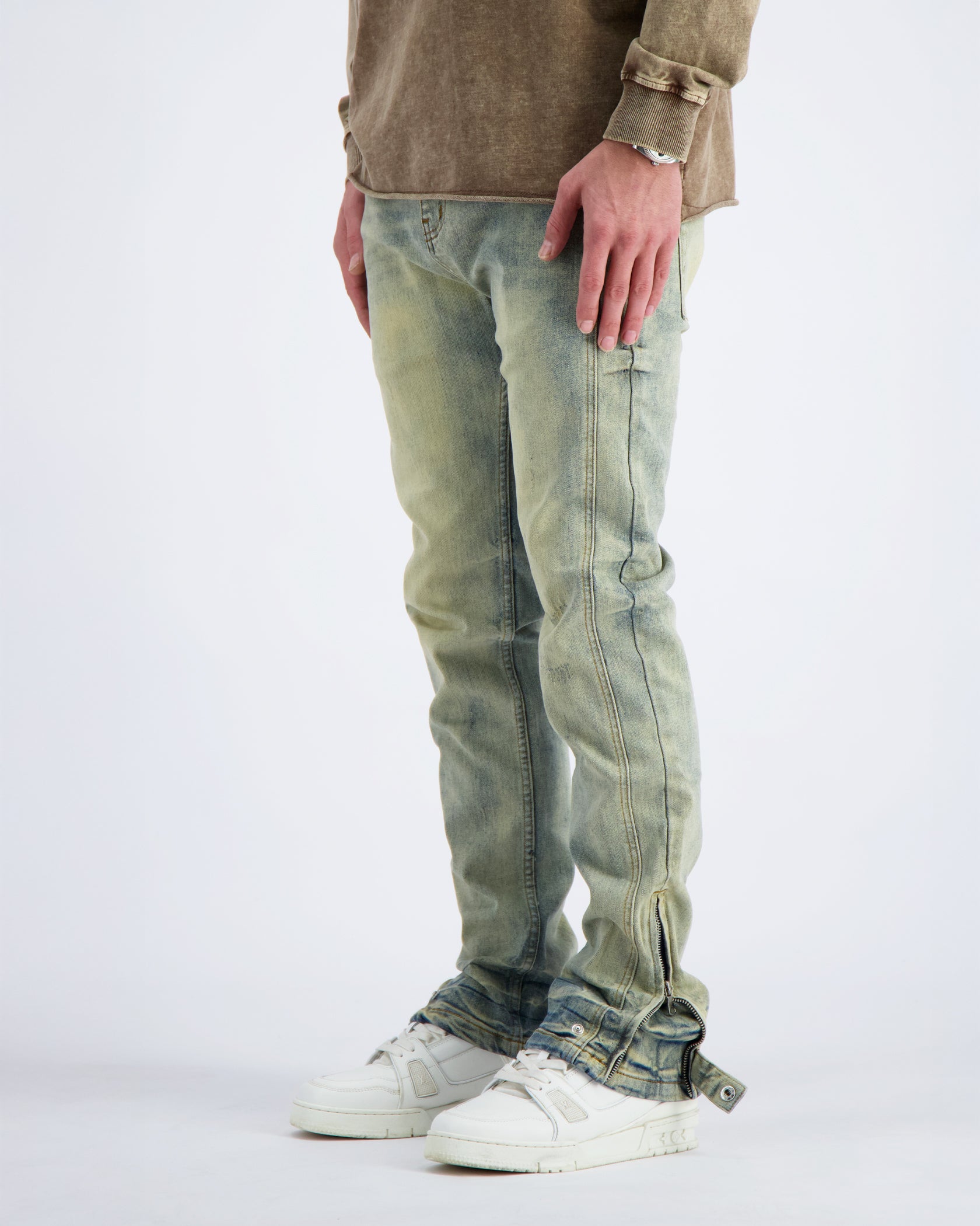 SLIM SEAM DENIM | Blau