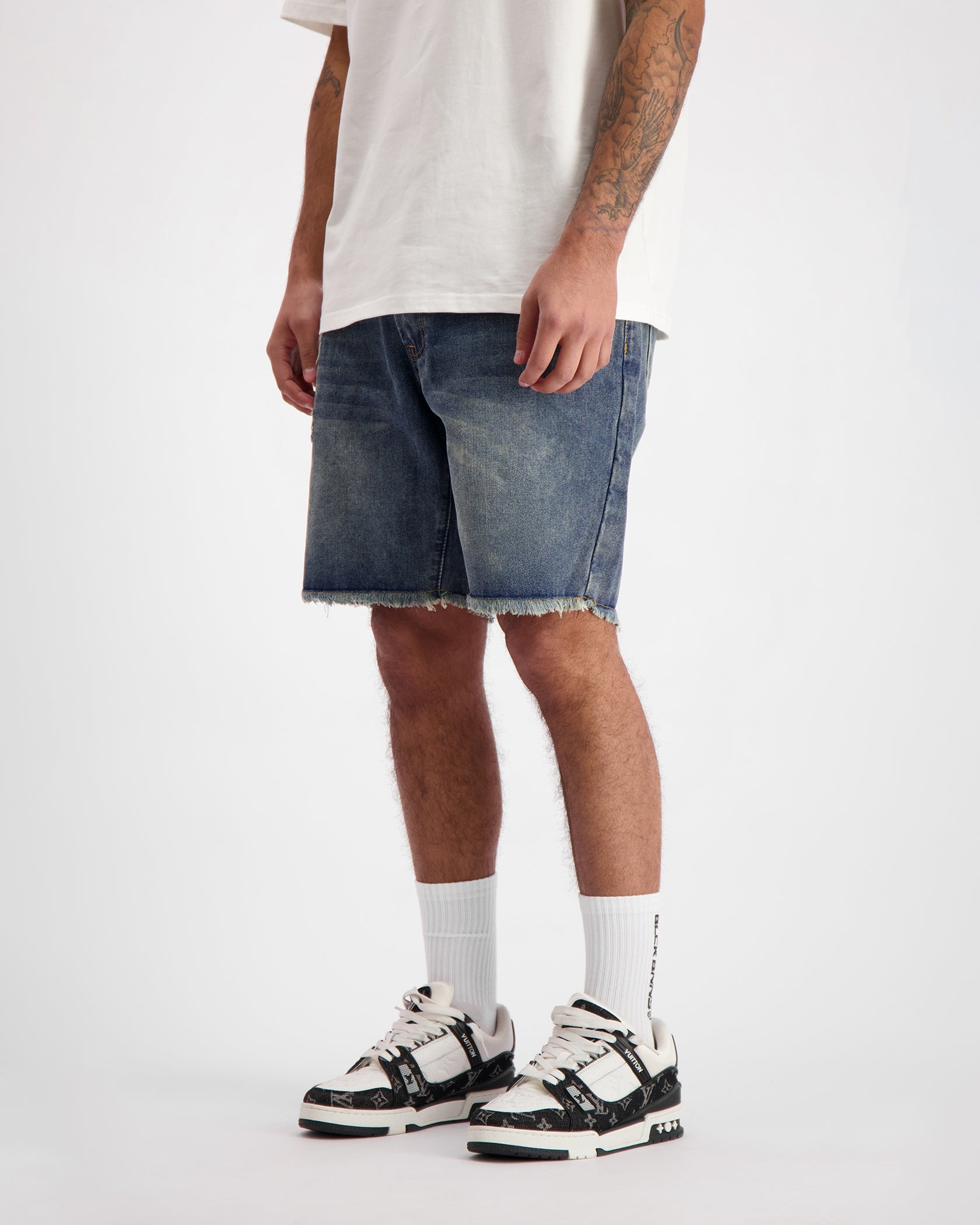 CUT OFF  DENIM SHORTS | Dunkelblau