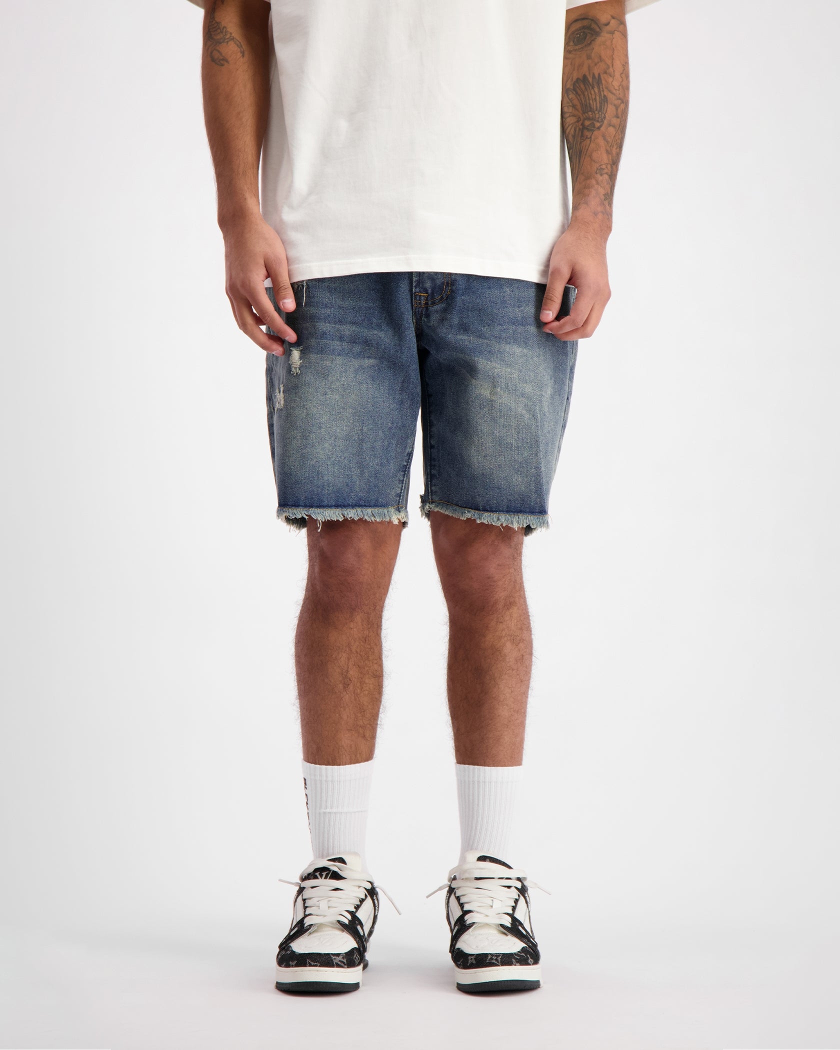 CUT OFF  DENIM SHORTS | Dunkelblau
