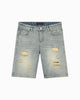 DISTRESSED DENIM SHORTS | Hellblau