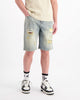 DISTRESSED DENIM SHORTS | Hellblau