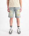 DISTRESSED DENIM SHORTS | Hellblau