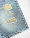 DISTRESSED DENIM SHORTS | Hellblau