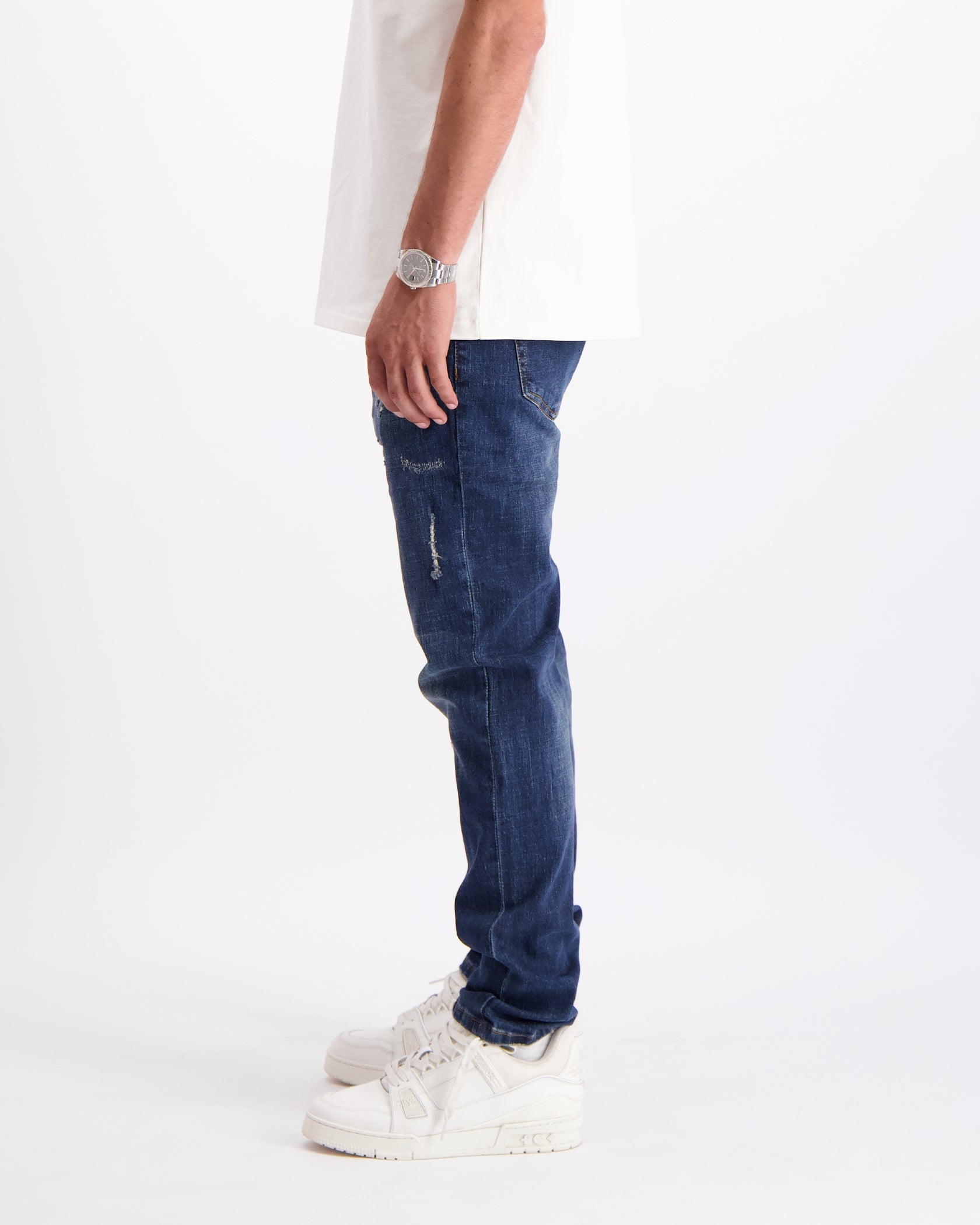 FADED SLIM DENIM | Dunkelblau